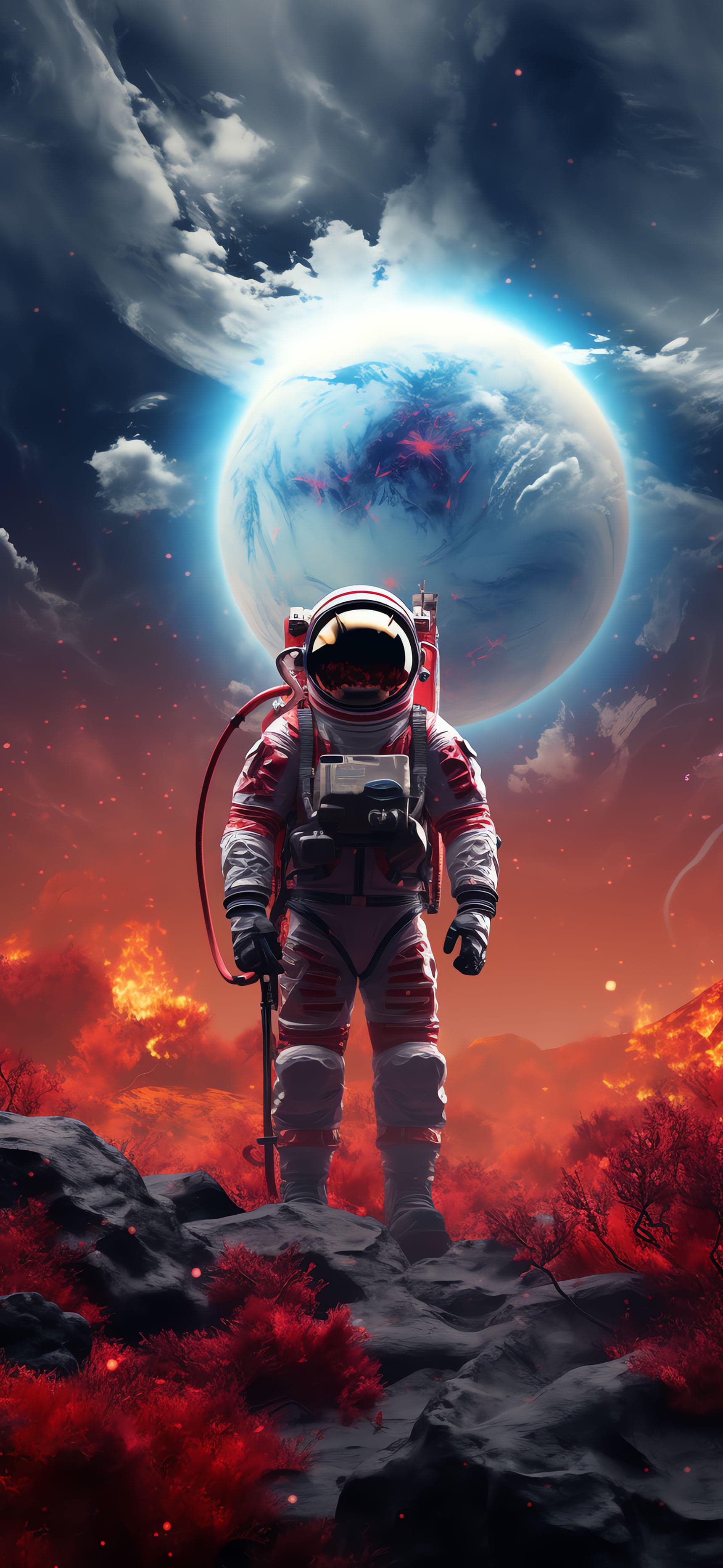 Astronaut Martian Descent - Pro phone wallpaper