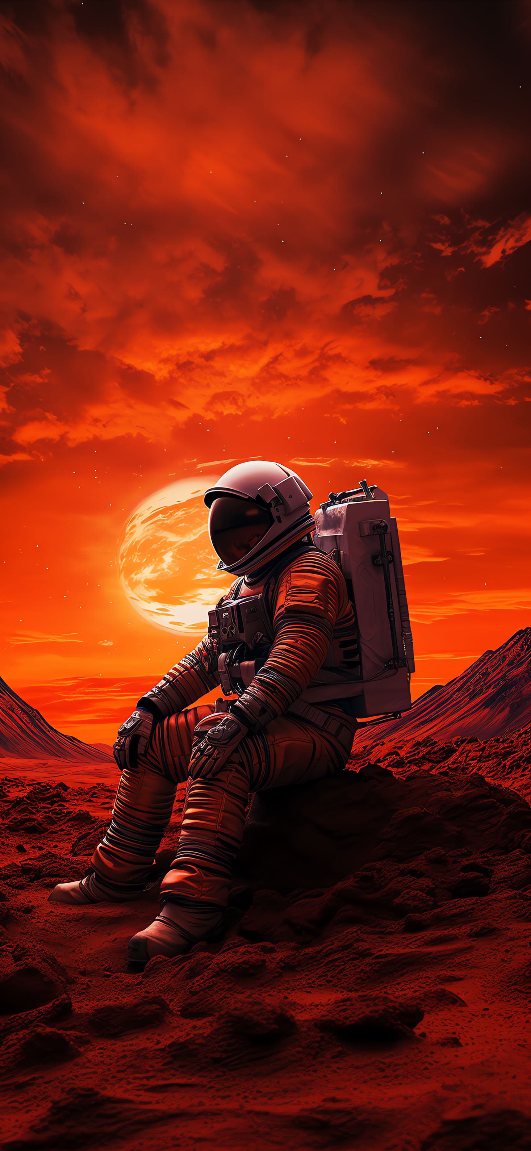 Astronaut Desert Rest - Pro phone wallpaper