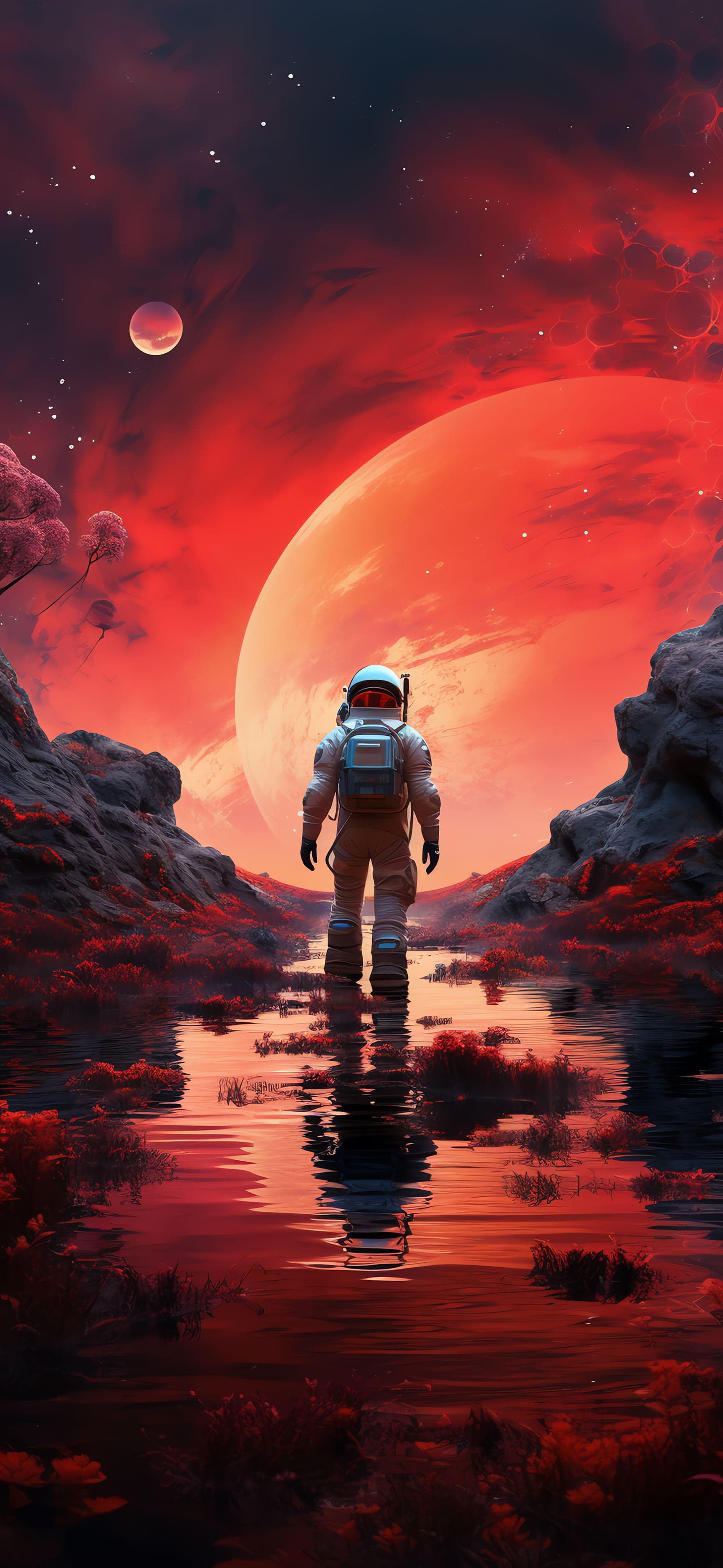 Astronaut Red Planet - Pro phone wallpaper
