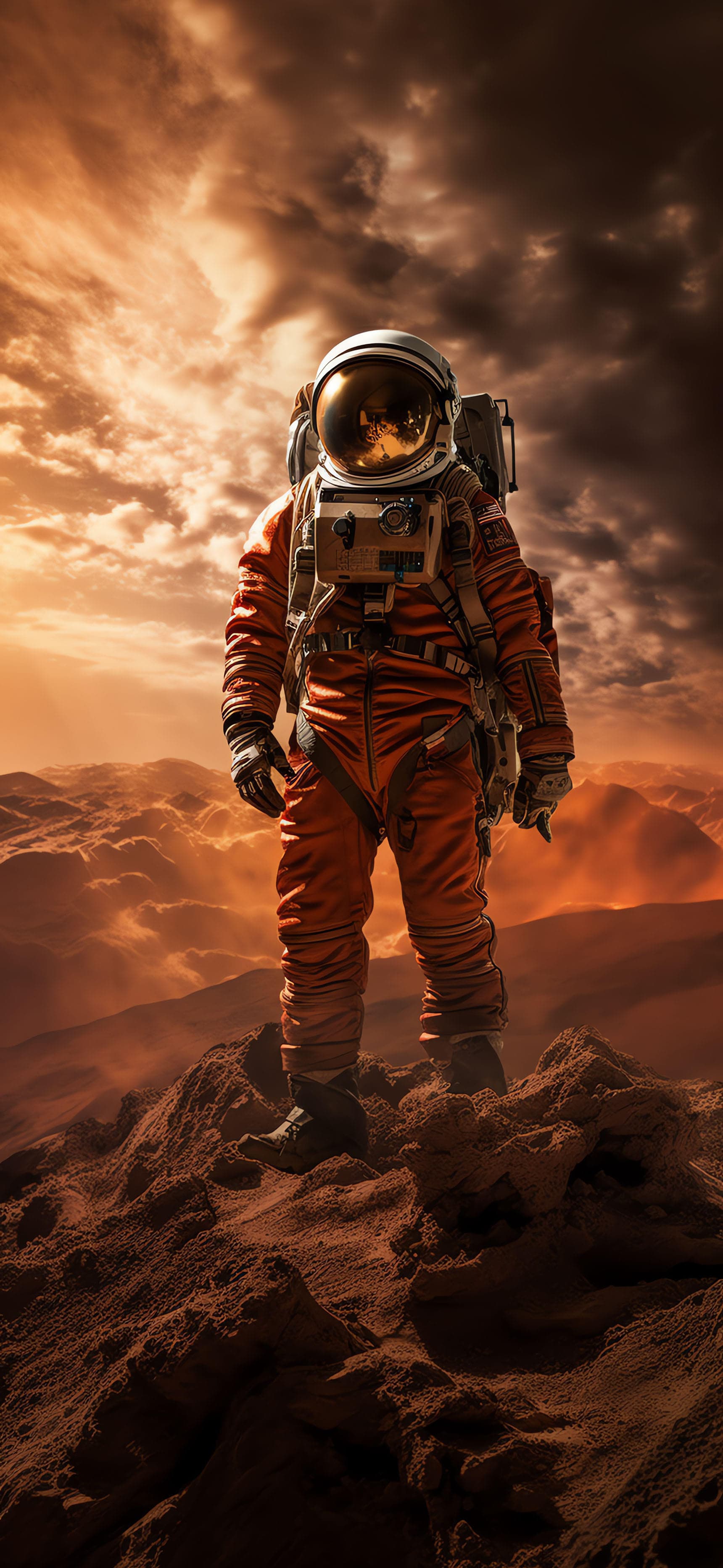 Astronaut Red Planet - Pro phone wallpaper
