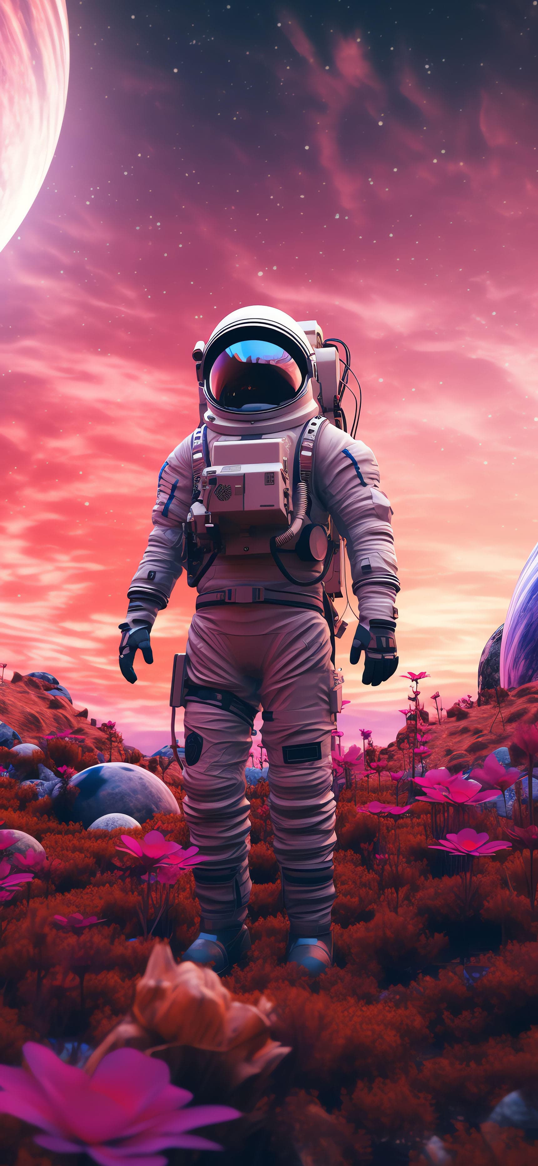 Red Cosmic Nebula - Pro phone wallpaper