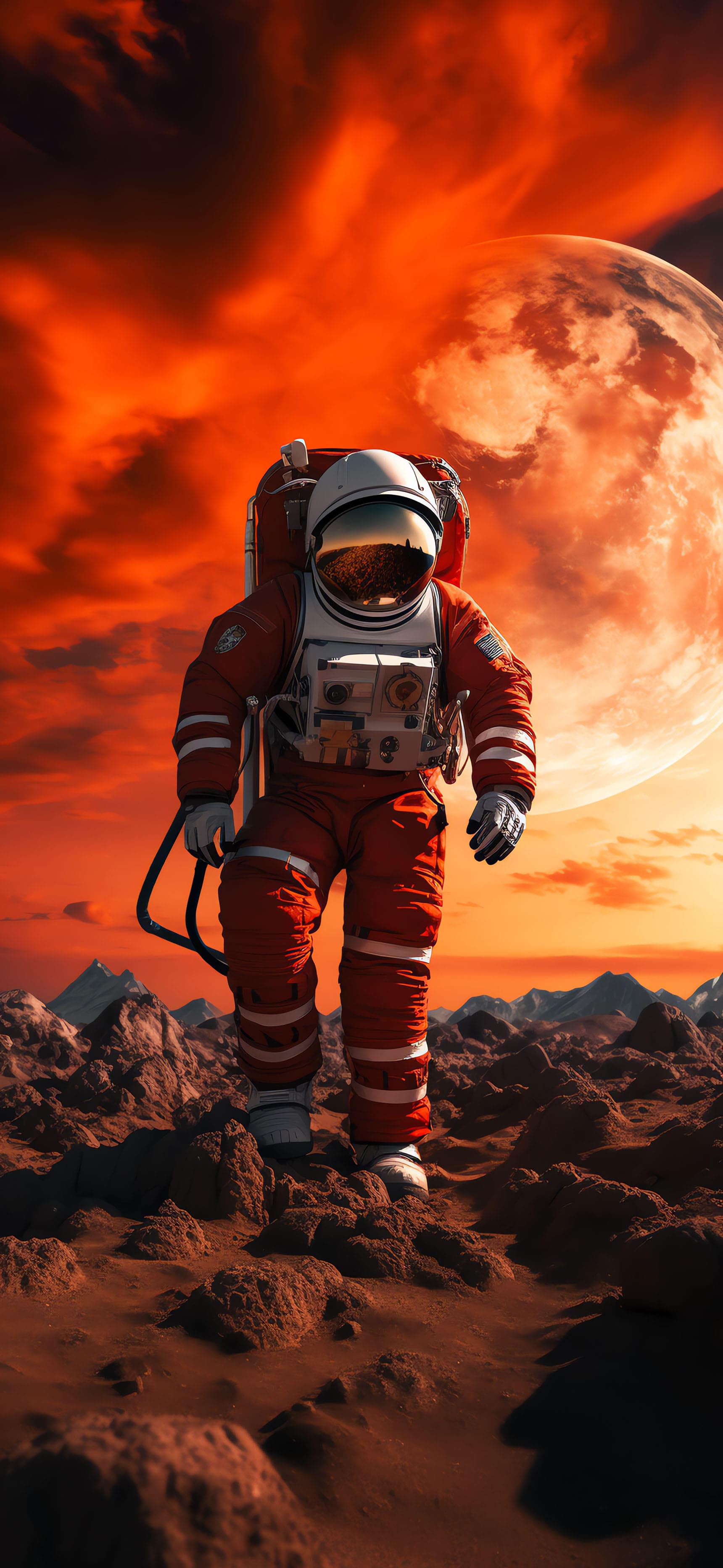 Astronaut Redscape - Pro phone wallpaper