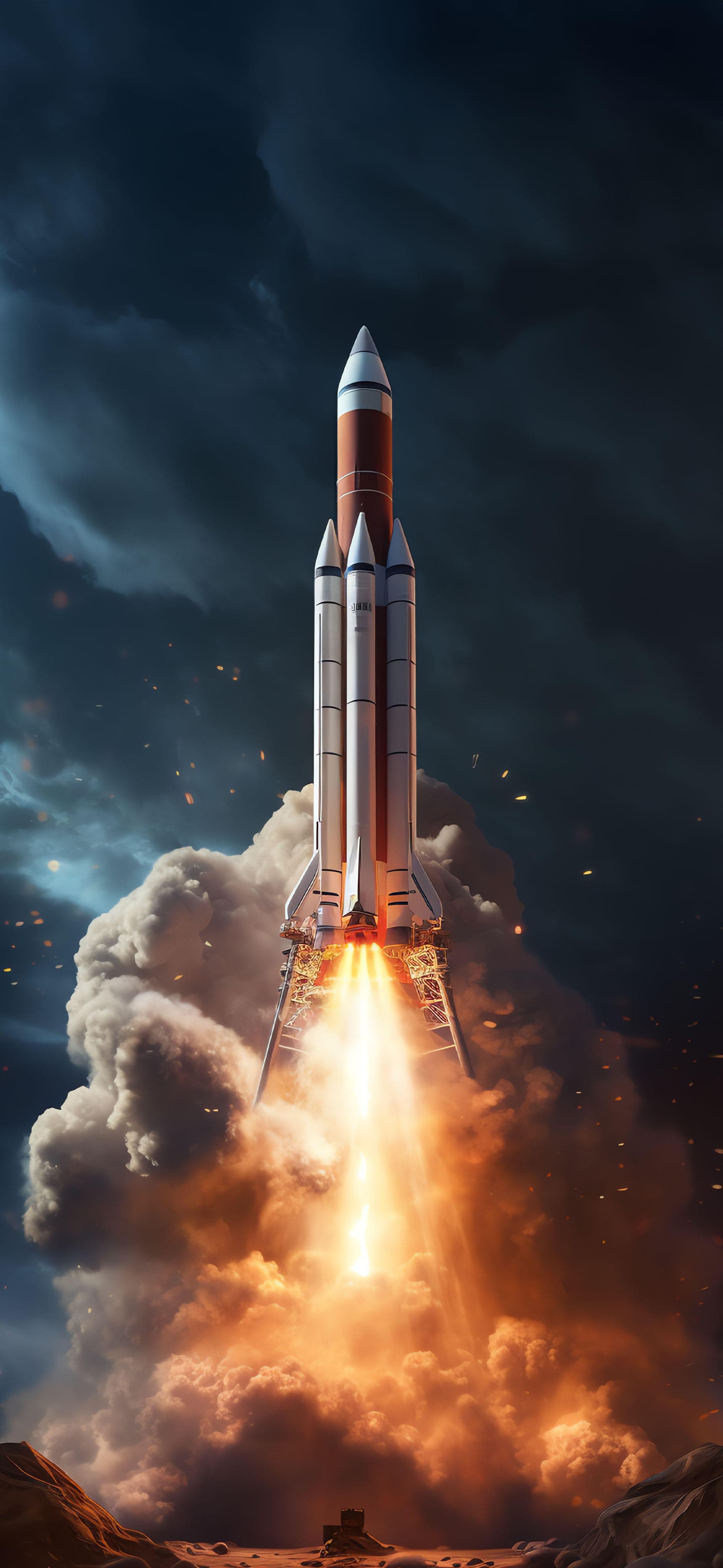 Rocket Launch Smoke - Pro phone wallpaper