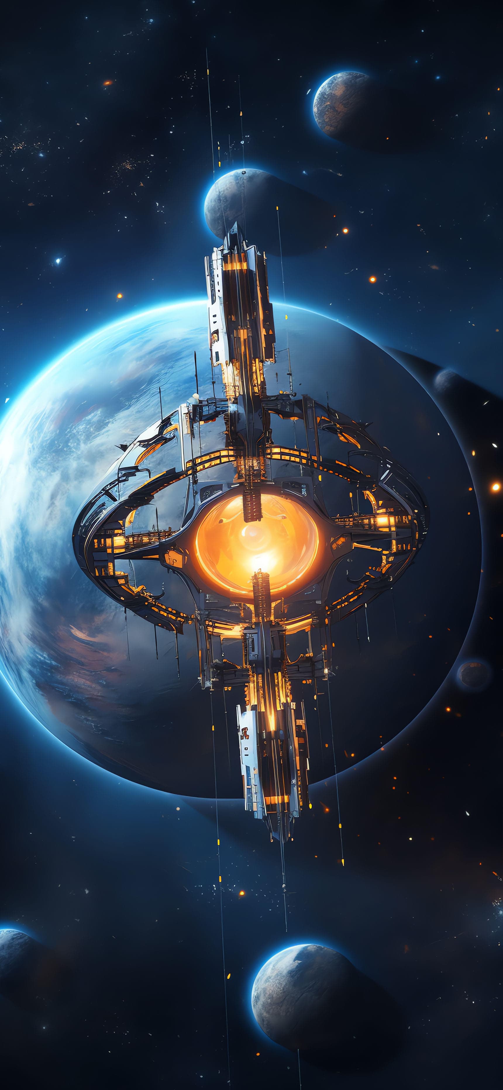 Orbital Space Gateway - Pro phone wallpaper