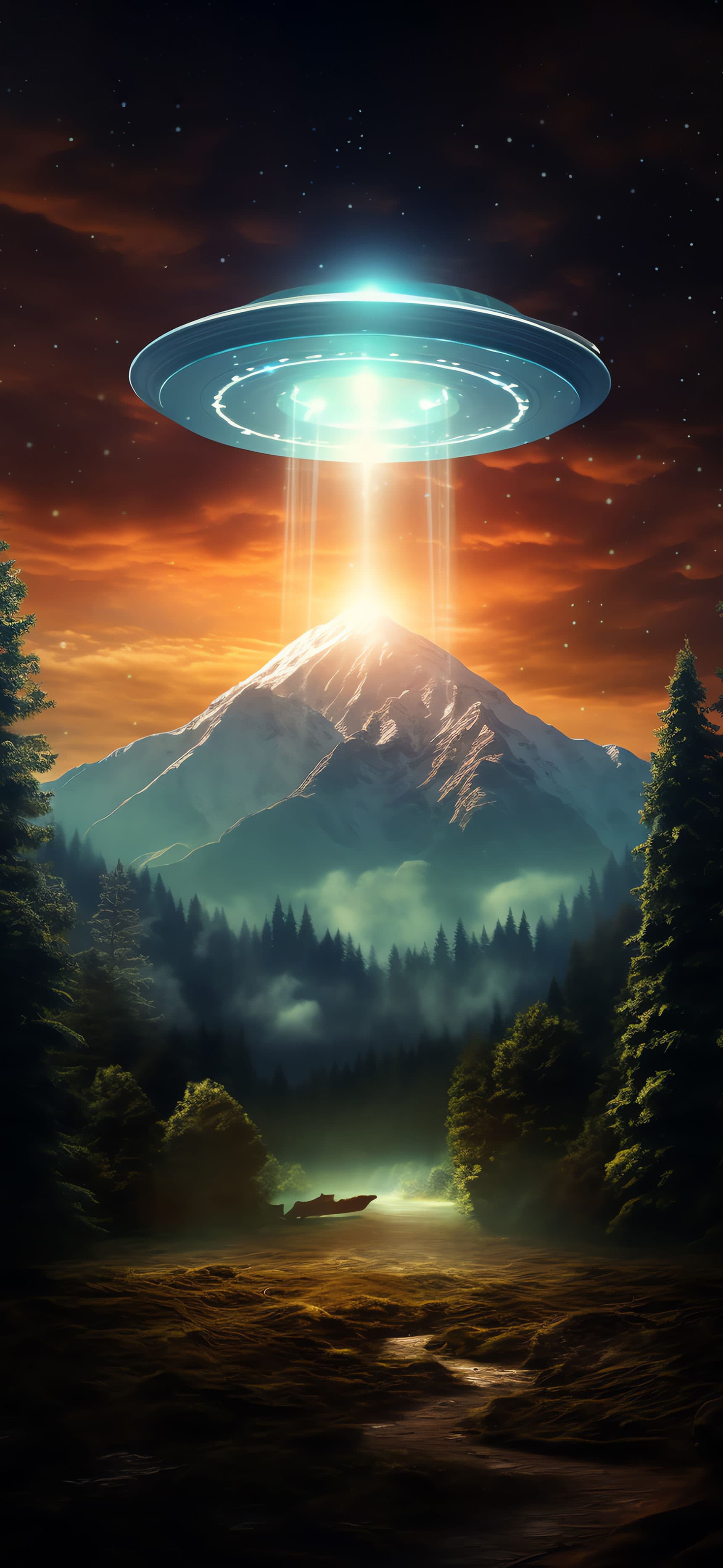 Mountain Abduction Scene - Pro phone wallpaper