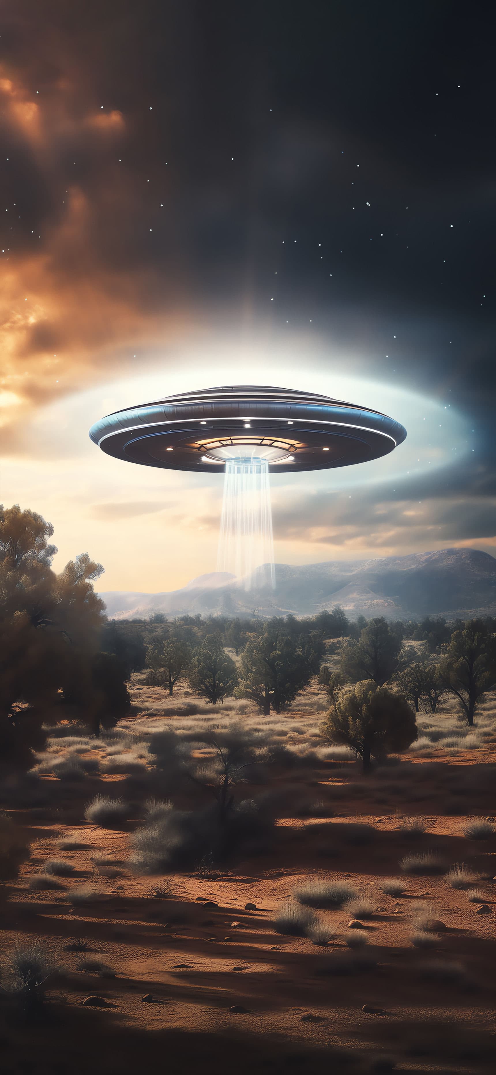 Rural Alien Visit - Pro phone wallpaper