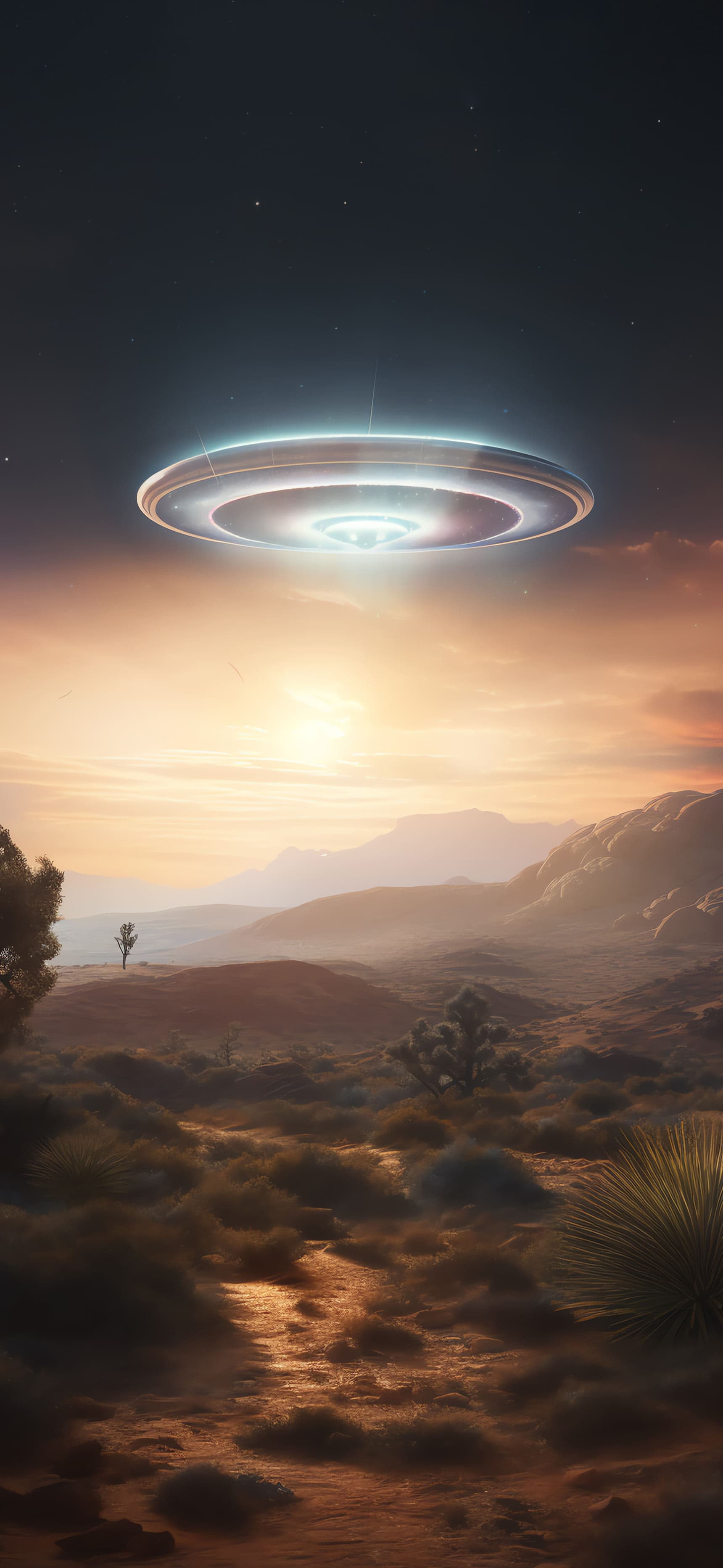 Desert Alien Arrival - Pro phone wallpaper