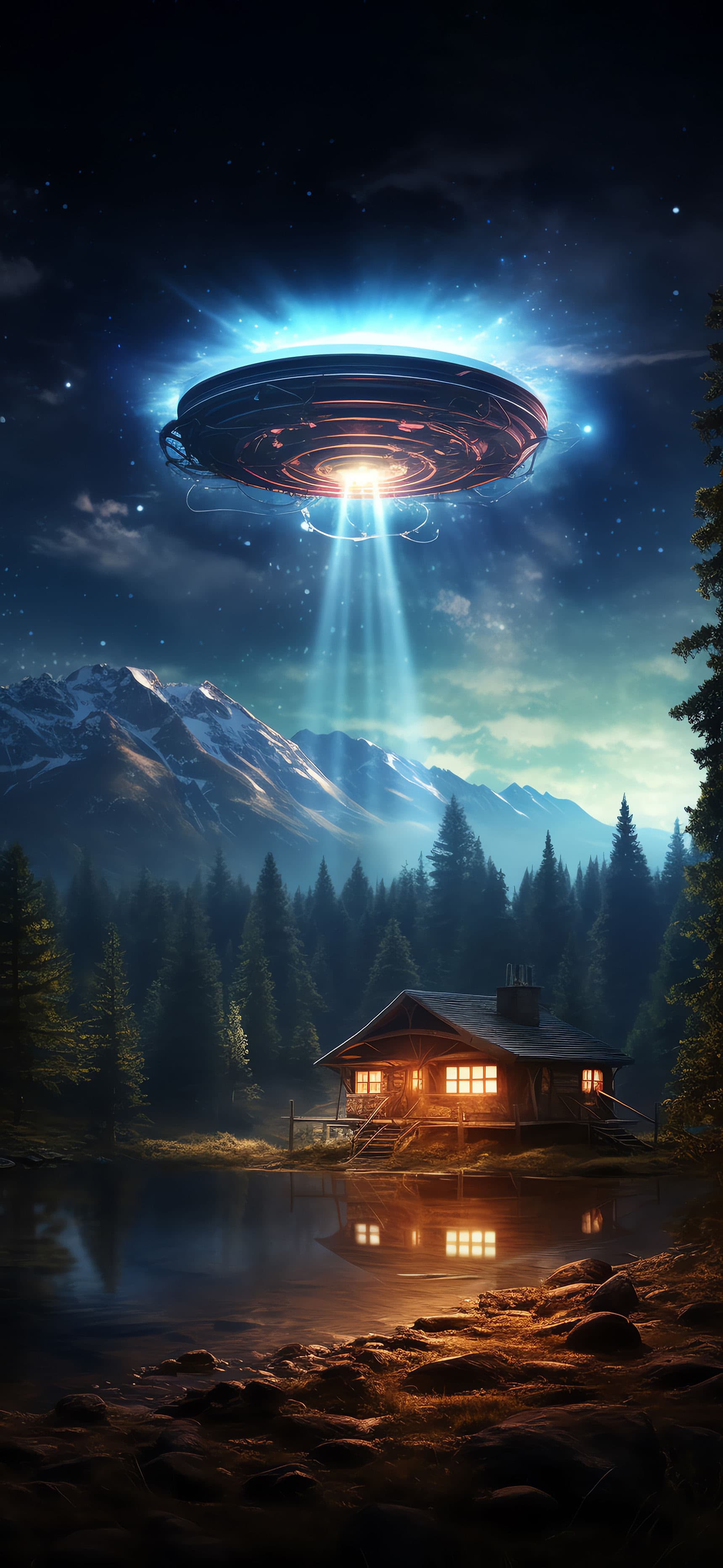 Lakeside Alien Encounter - Pro phone wallpaper
