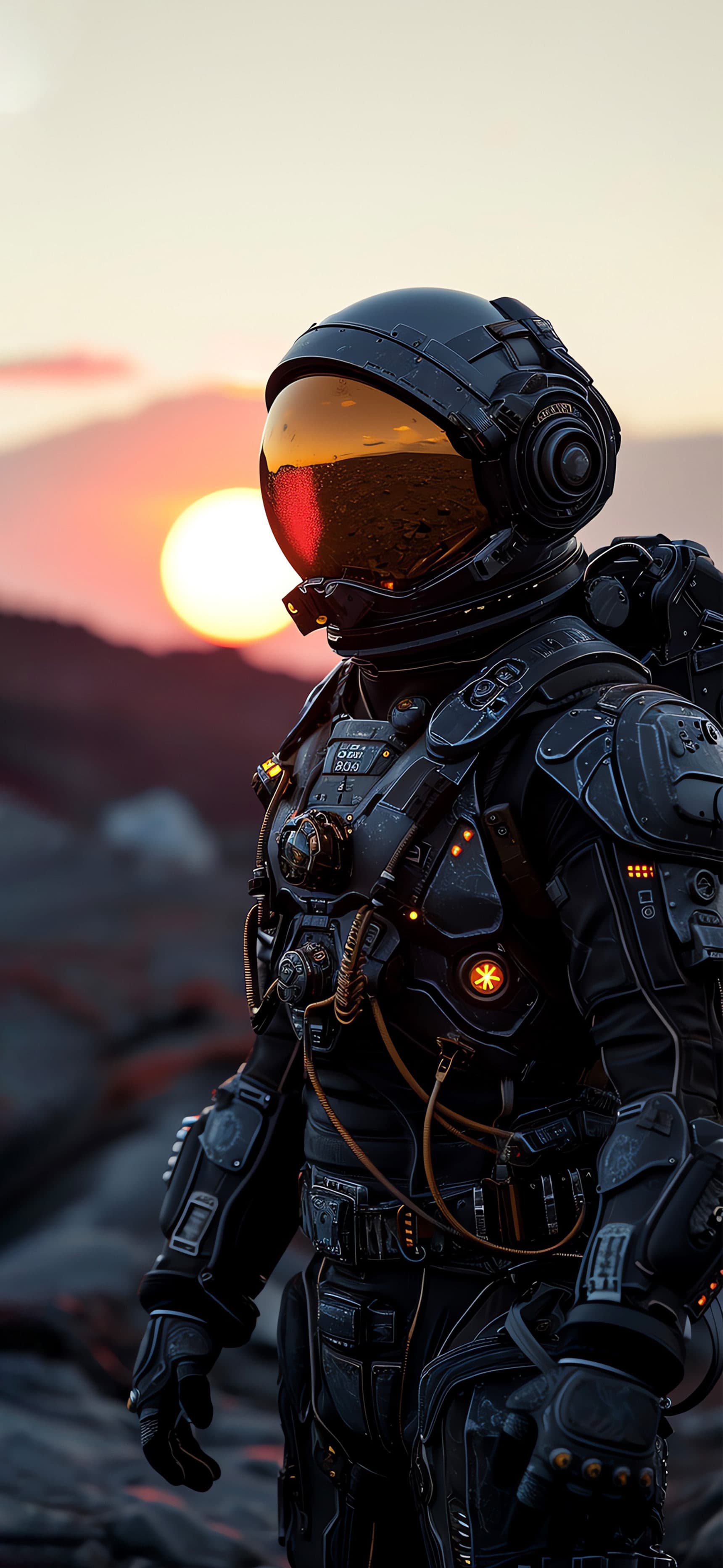 Astronaut Solar Gaze - Pro phone wallpaper