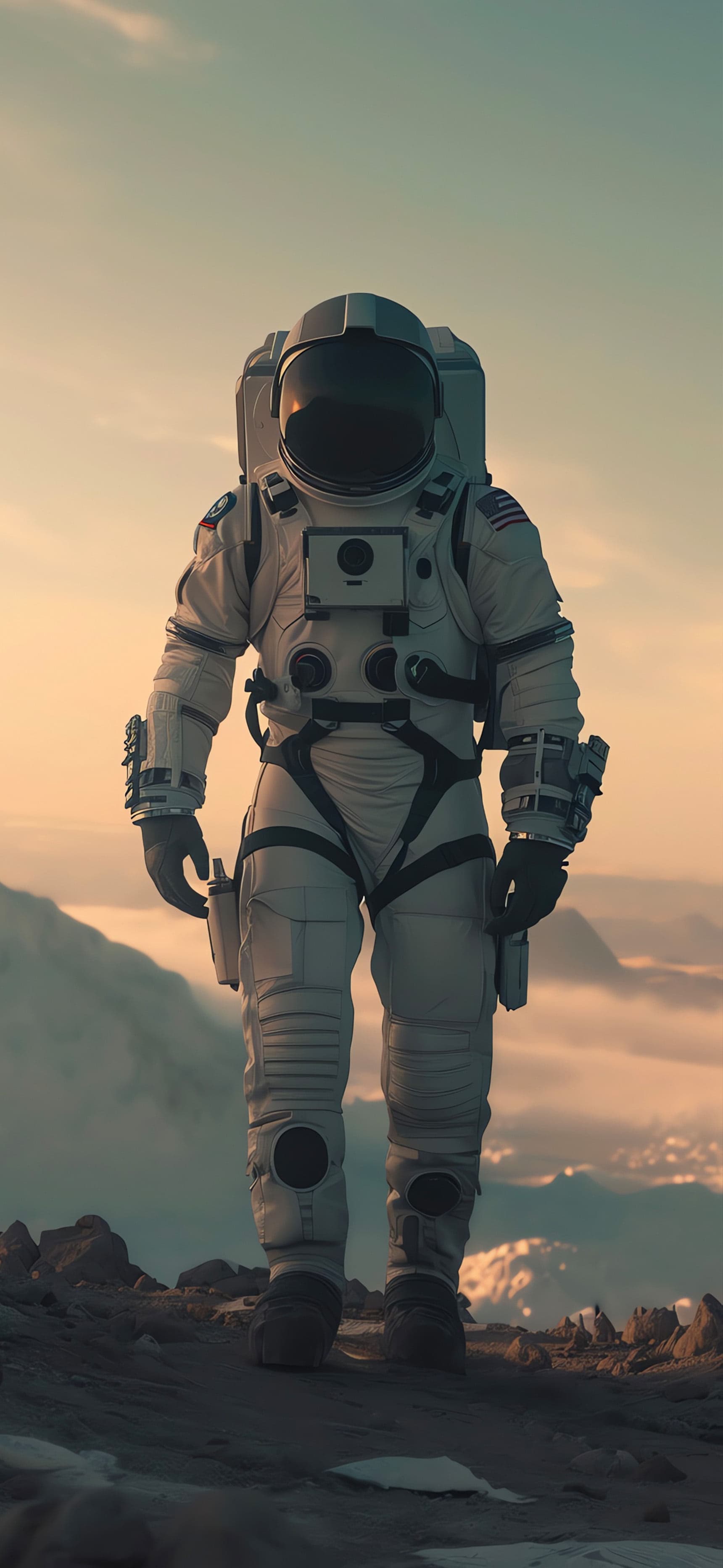 Astronaut Mountain Peak - Pro phone wallpaper