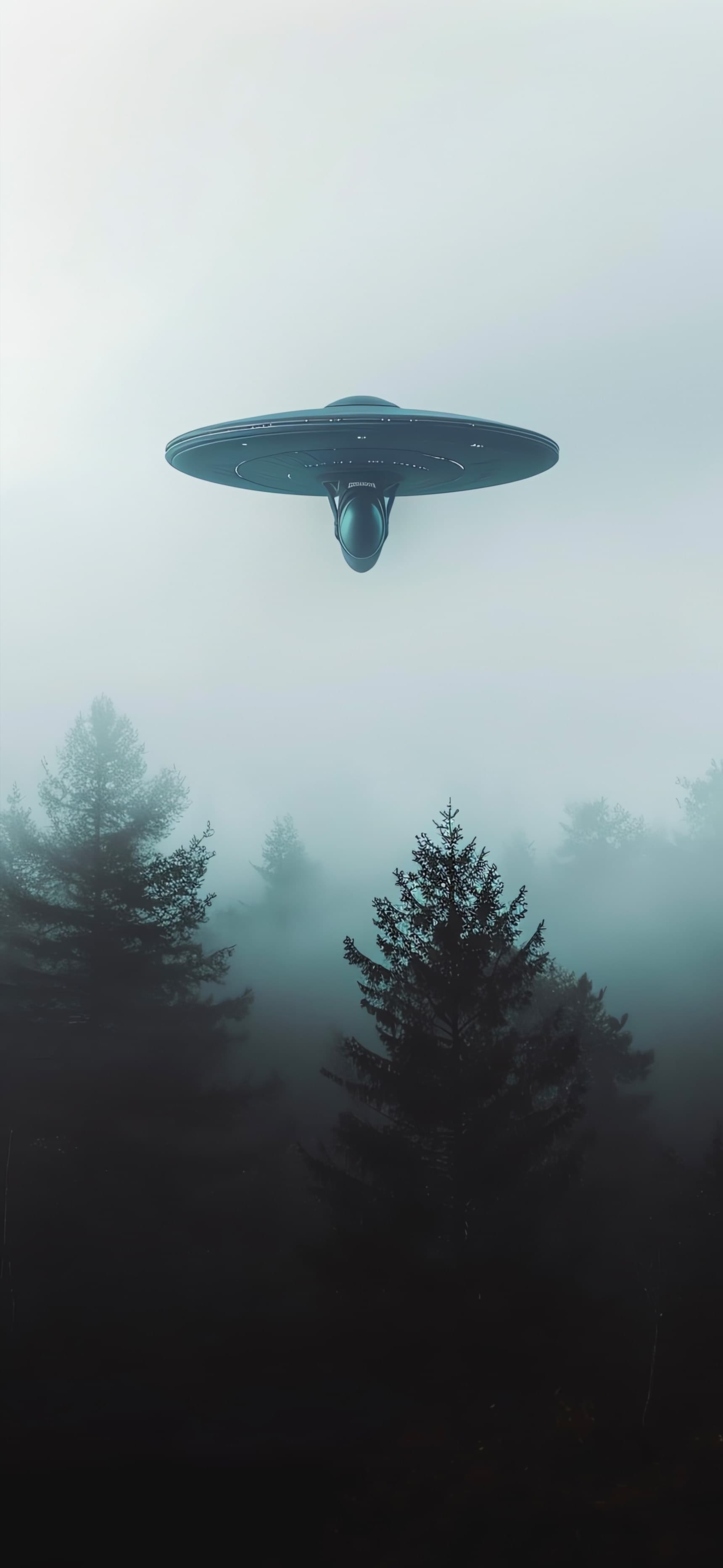 UFO Forest Mist - Pro phone wallpaper