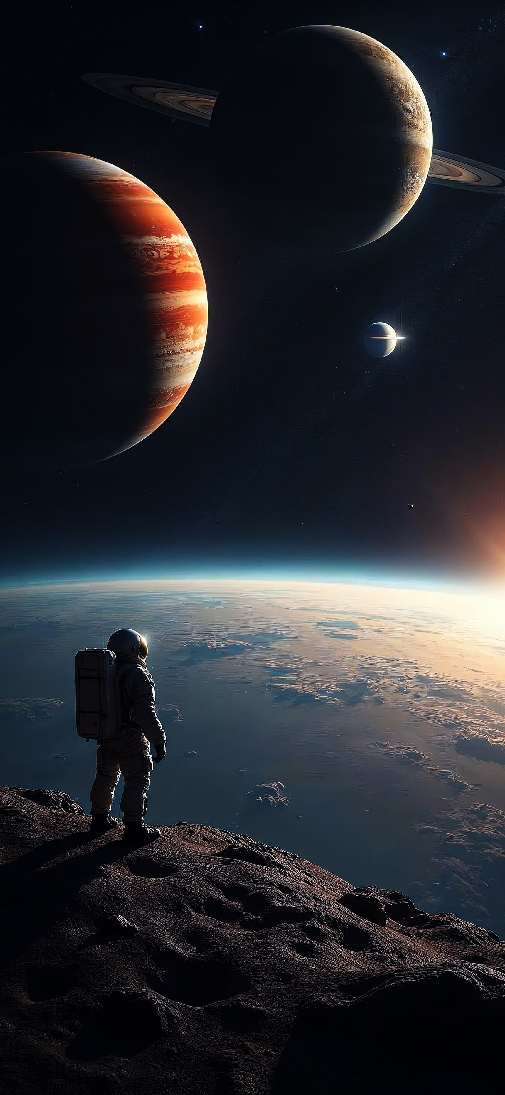 Astronaut Planet Gaze - Pro phone wallpaper