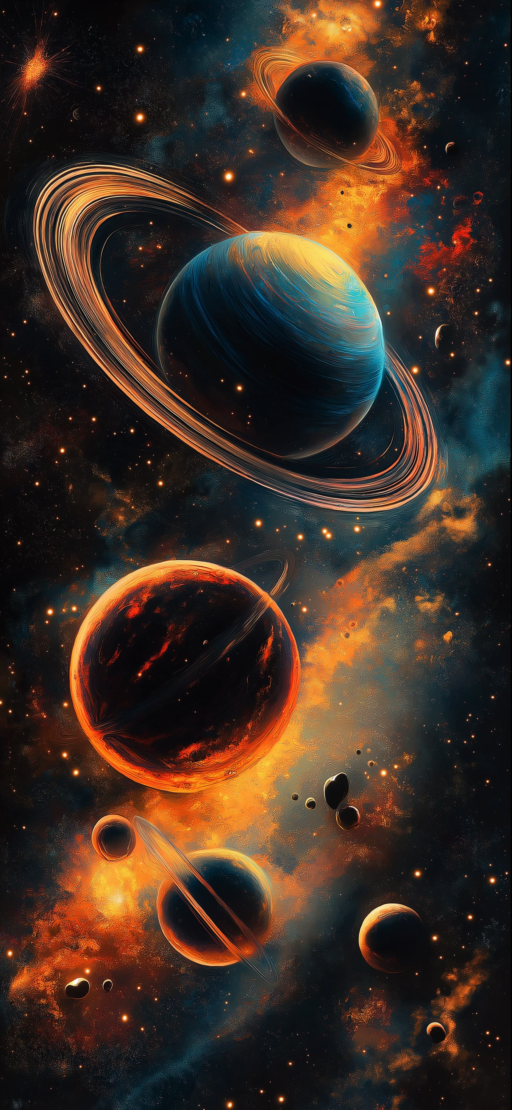 Planetary Cosmic Alignment - Pro phone wallpaper