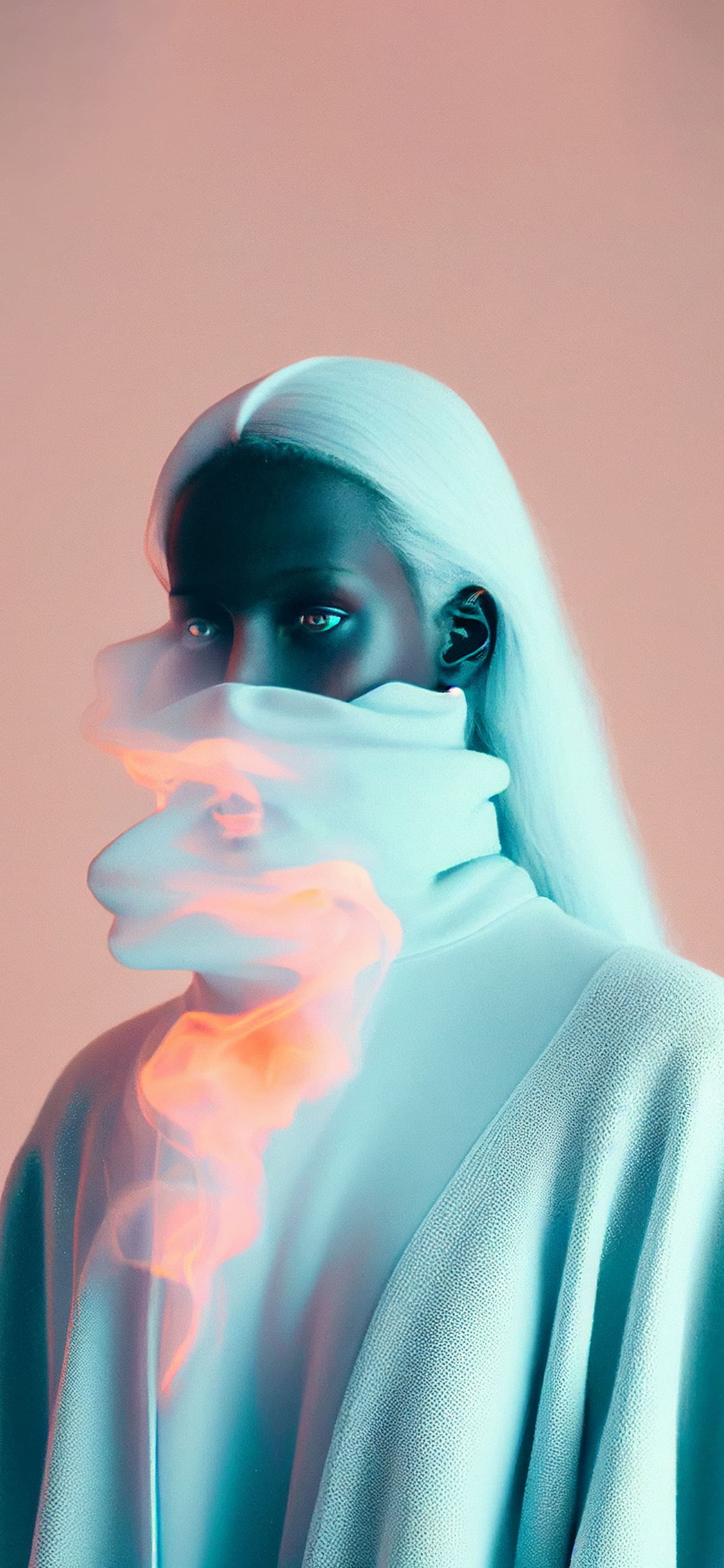 Smoky Face Portrait - Pro phone wallpaper