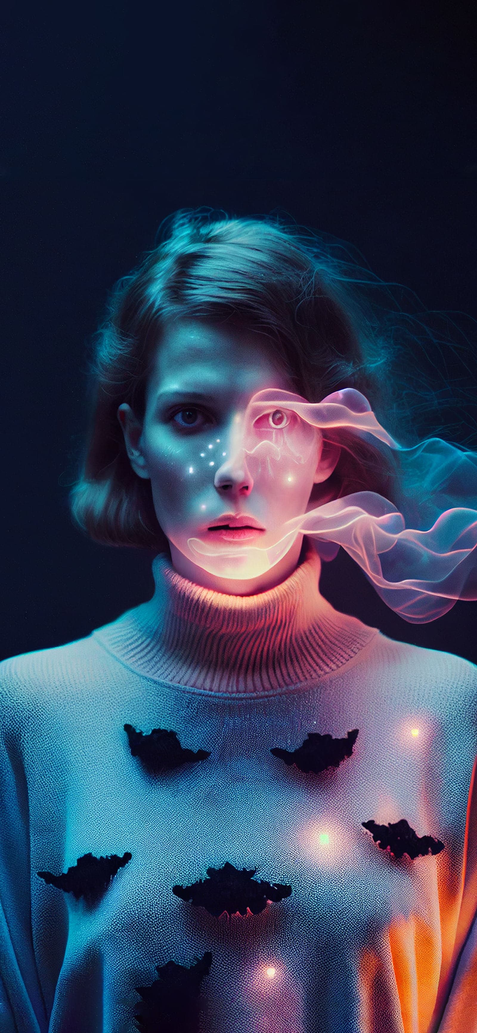 Ethereal Glowing Portrait - Pro phone wallpaper