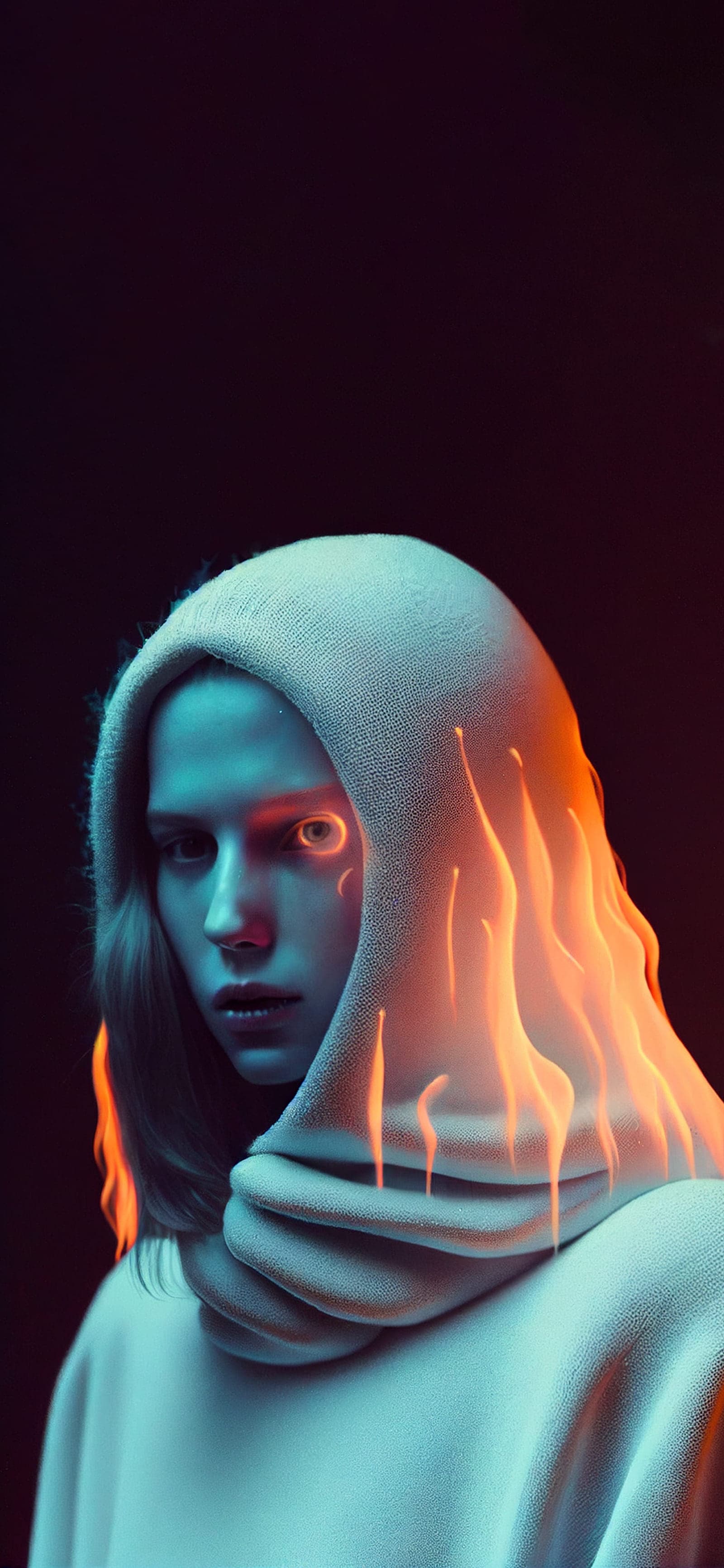 Flaming Gaze Portrait - Pro phone wallpaper