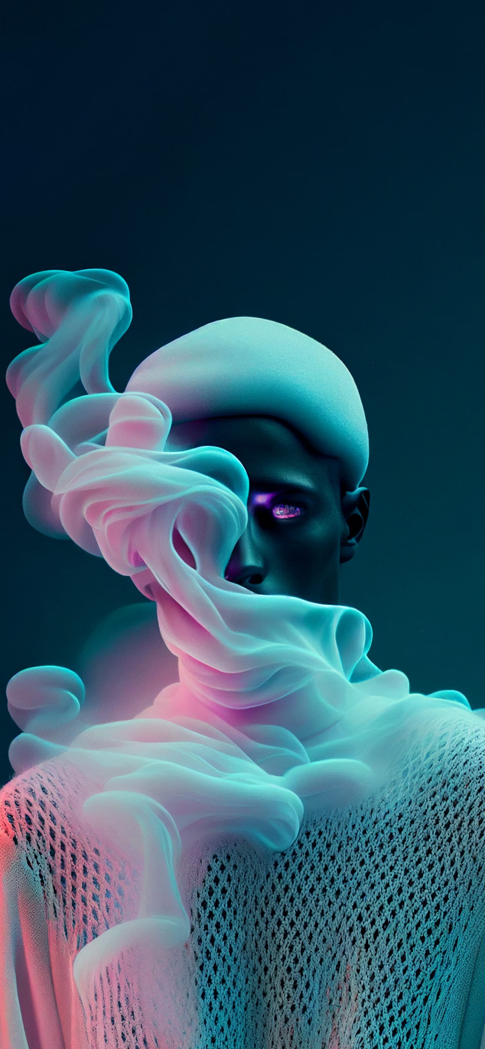 Smoky Face Portrait - Pro phone wallpaper