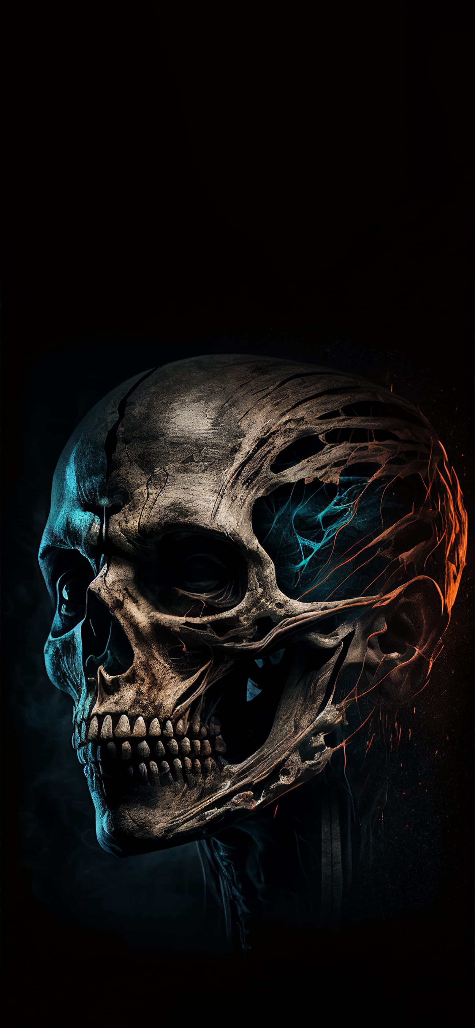 Cracked Skull Portrait - Pro phone wallpaper