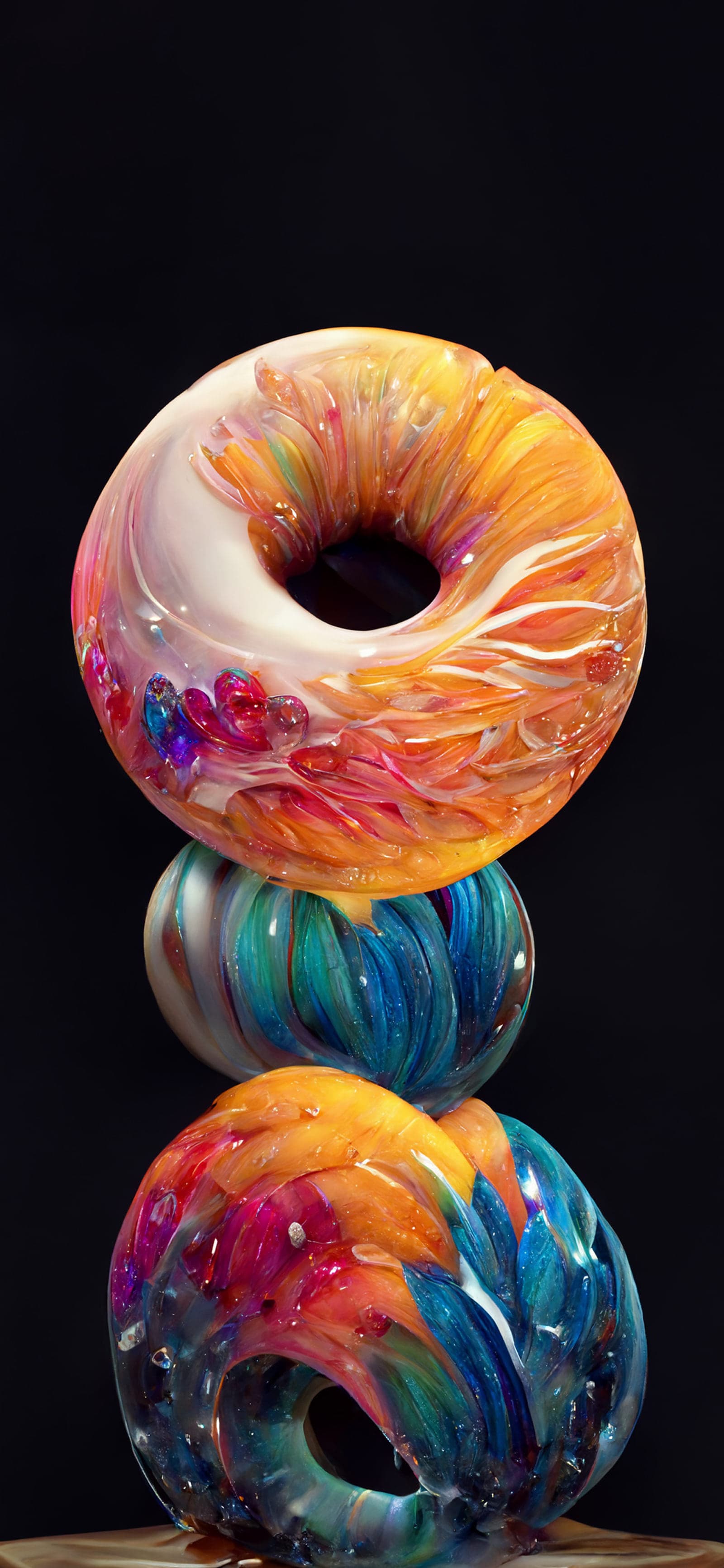 Stacked Glass Donuts - Pro phone wallpaper