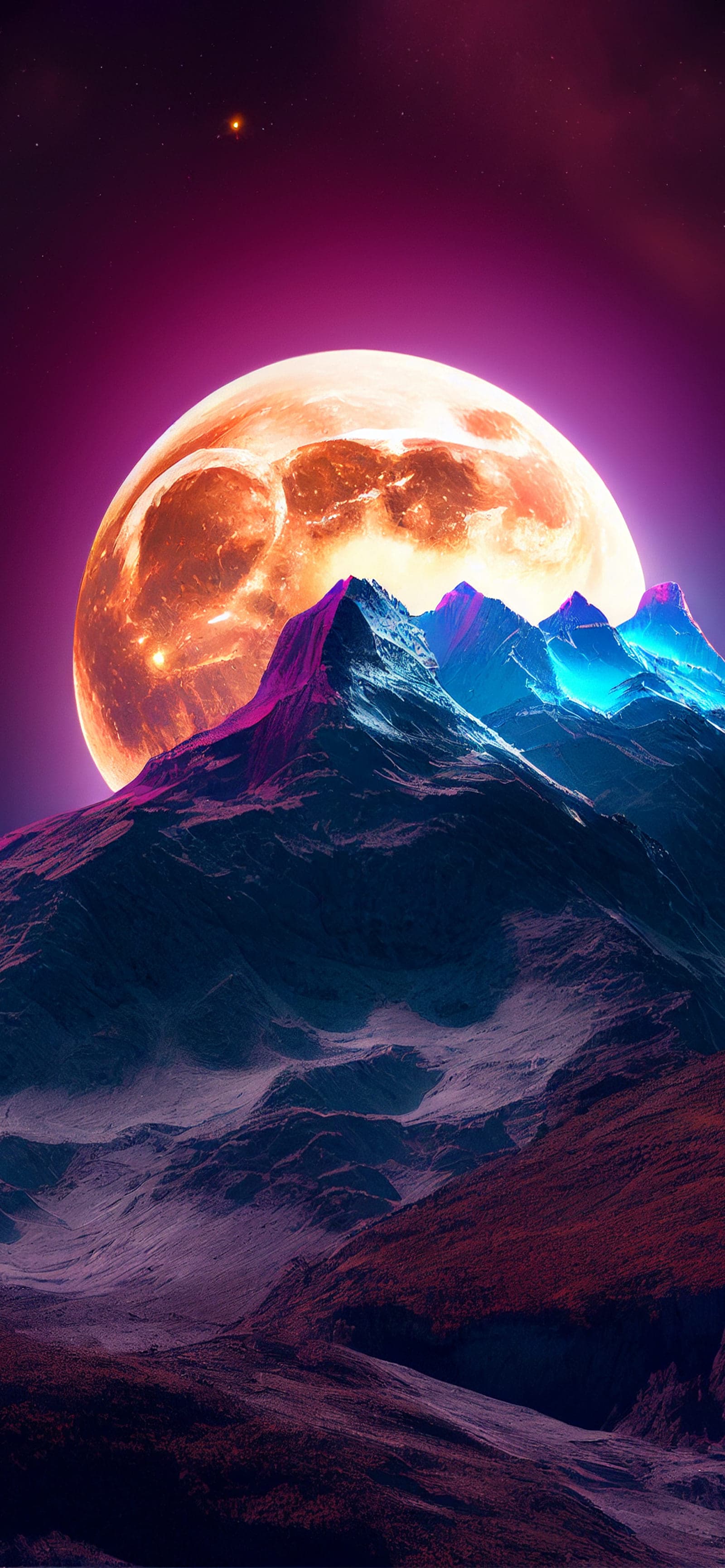 Lunar Mountainscape - Pro phone wallpaper