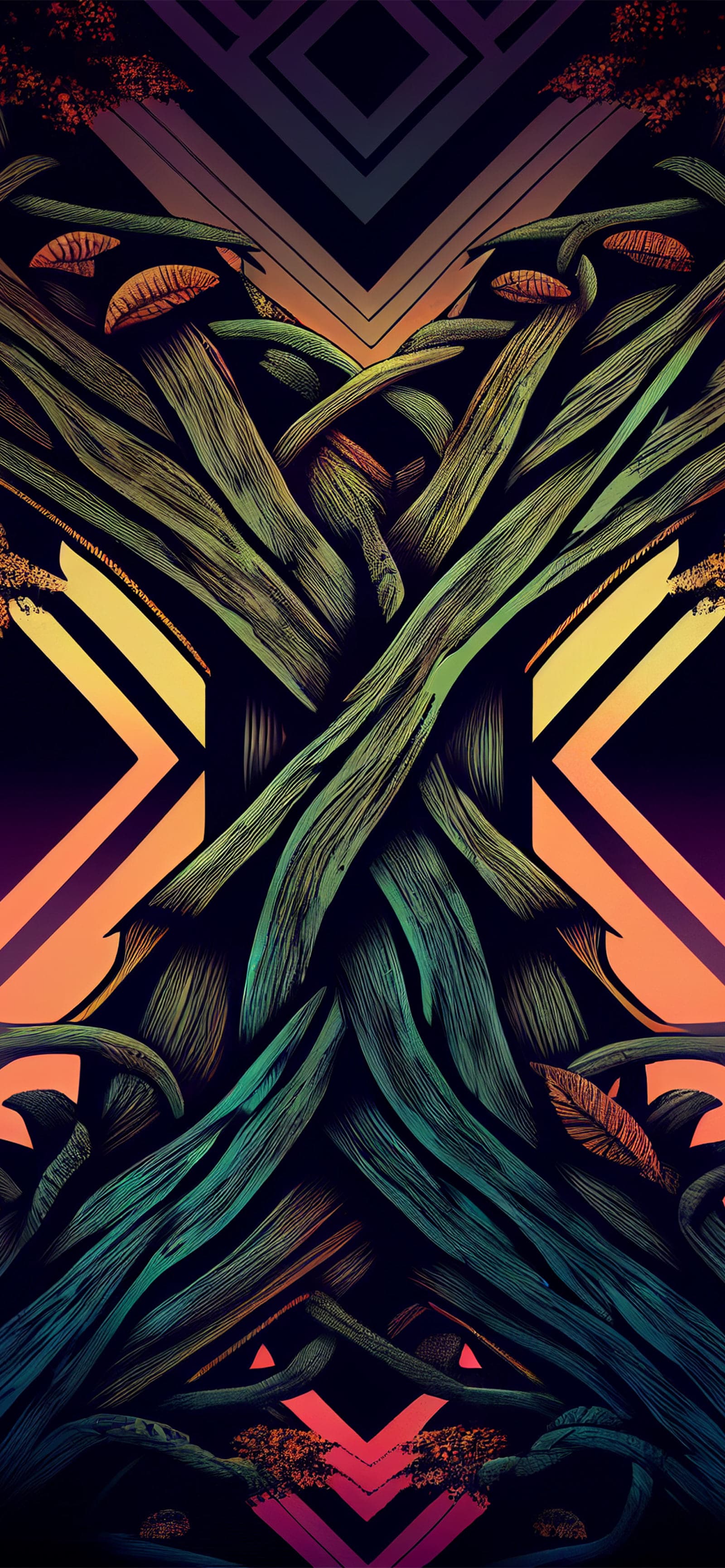 Geometric Vines - Pro phone wallpaper