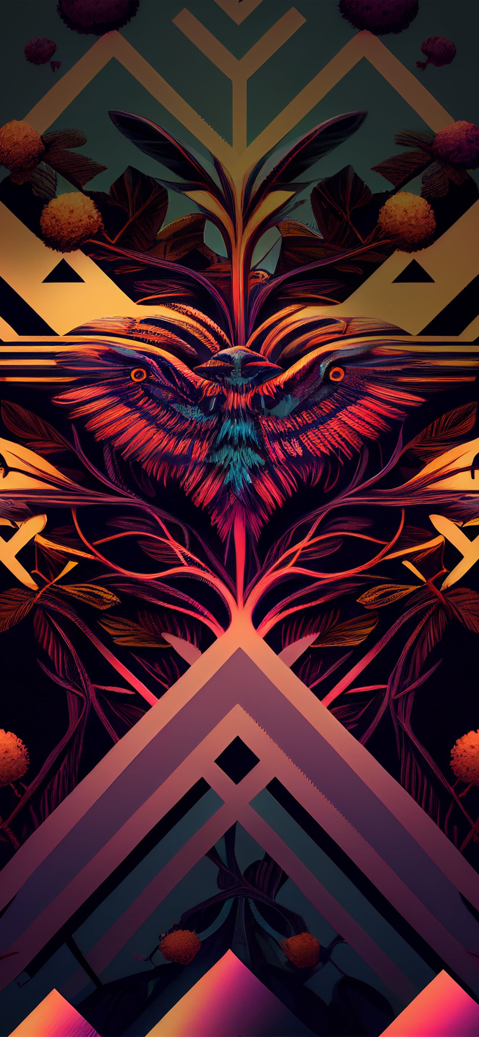 Symmetrical Owl - Pro phone wallpaper