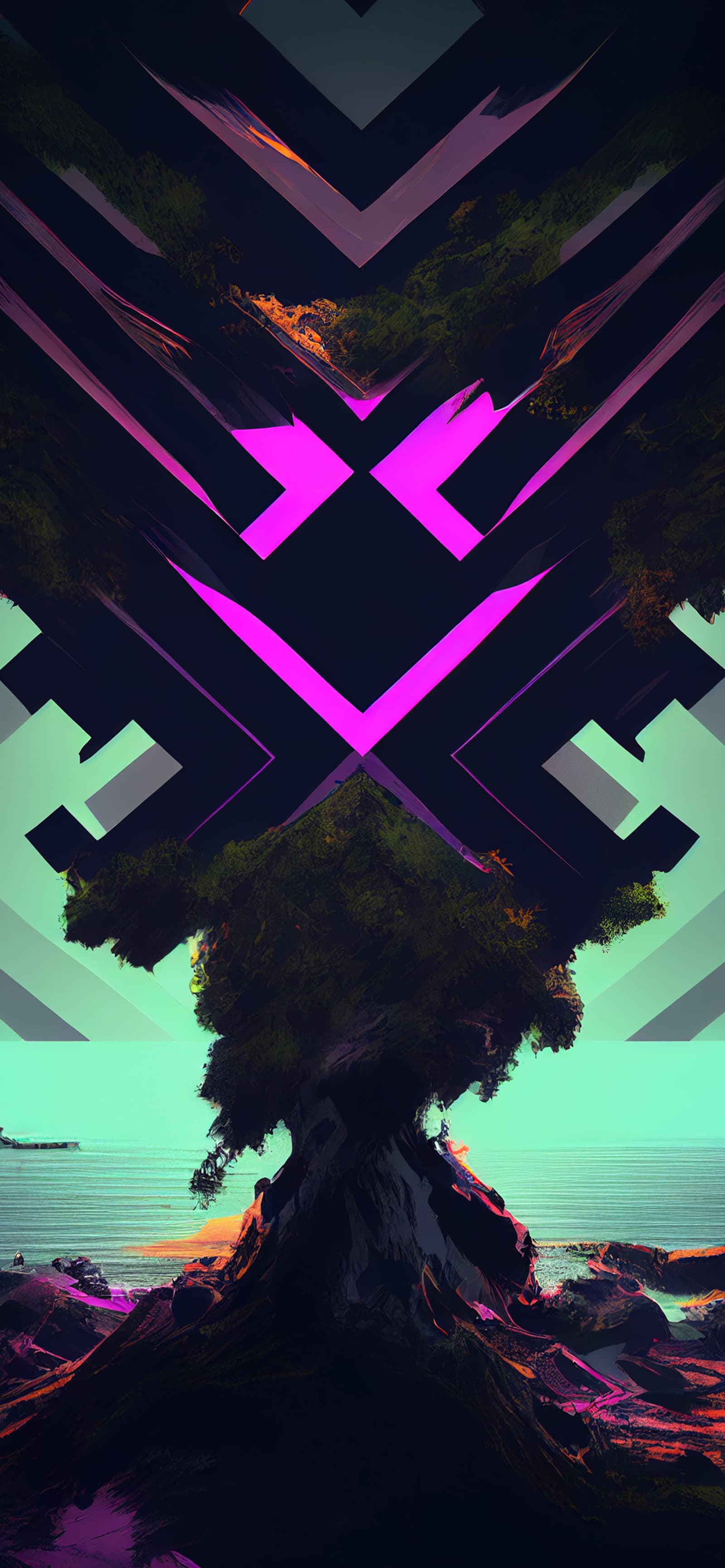 Abstract Island Geometry - Pro phone wallpaper