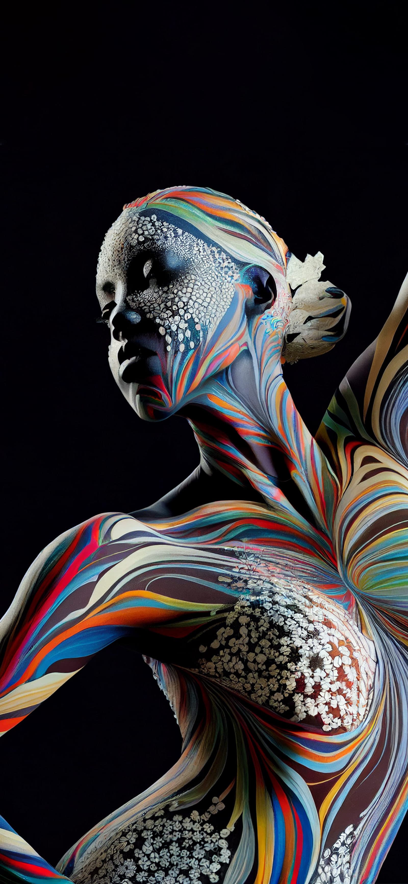 Swirling Body Art - Pro phone wallpaper