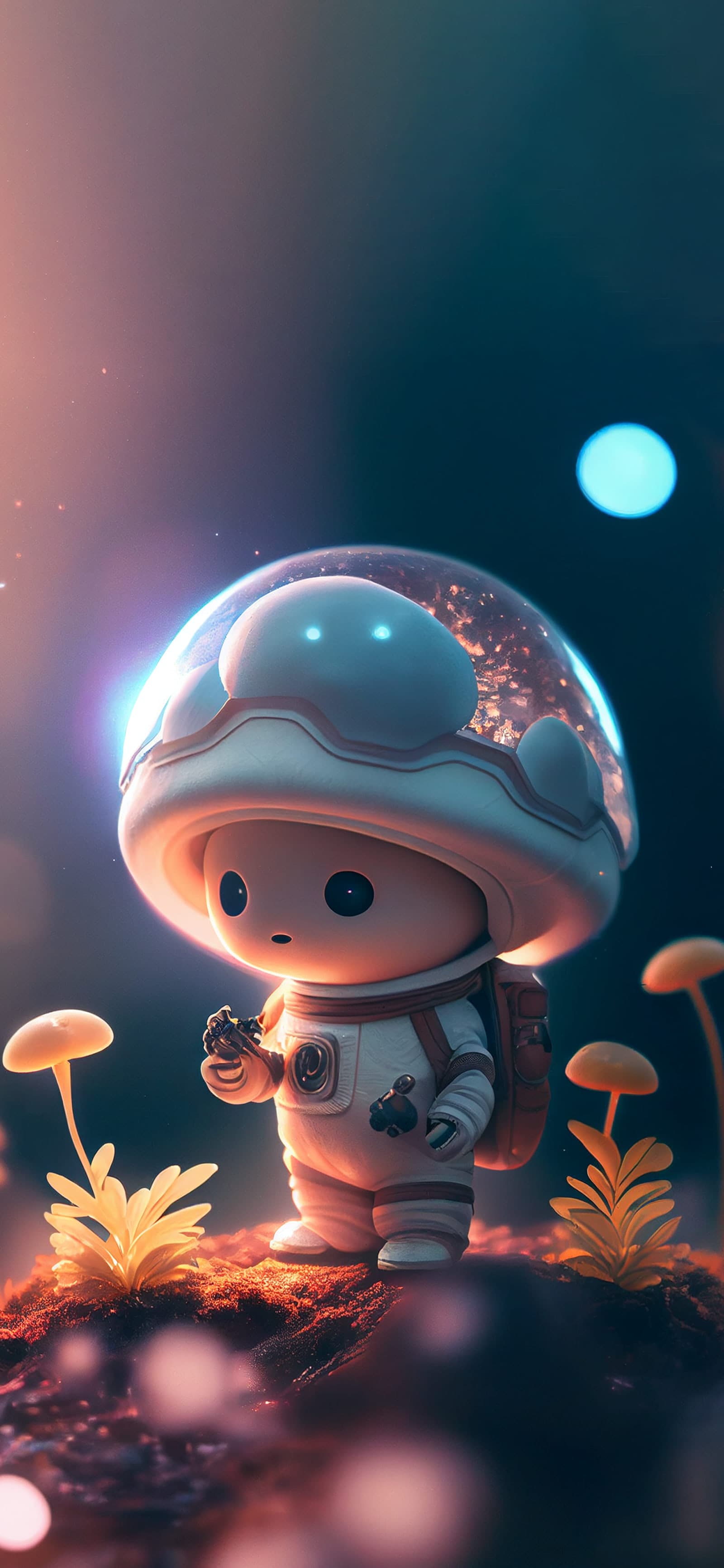 Mushroom Space Explorer - Pro phone wallpaper