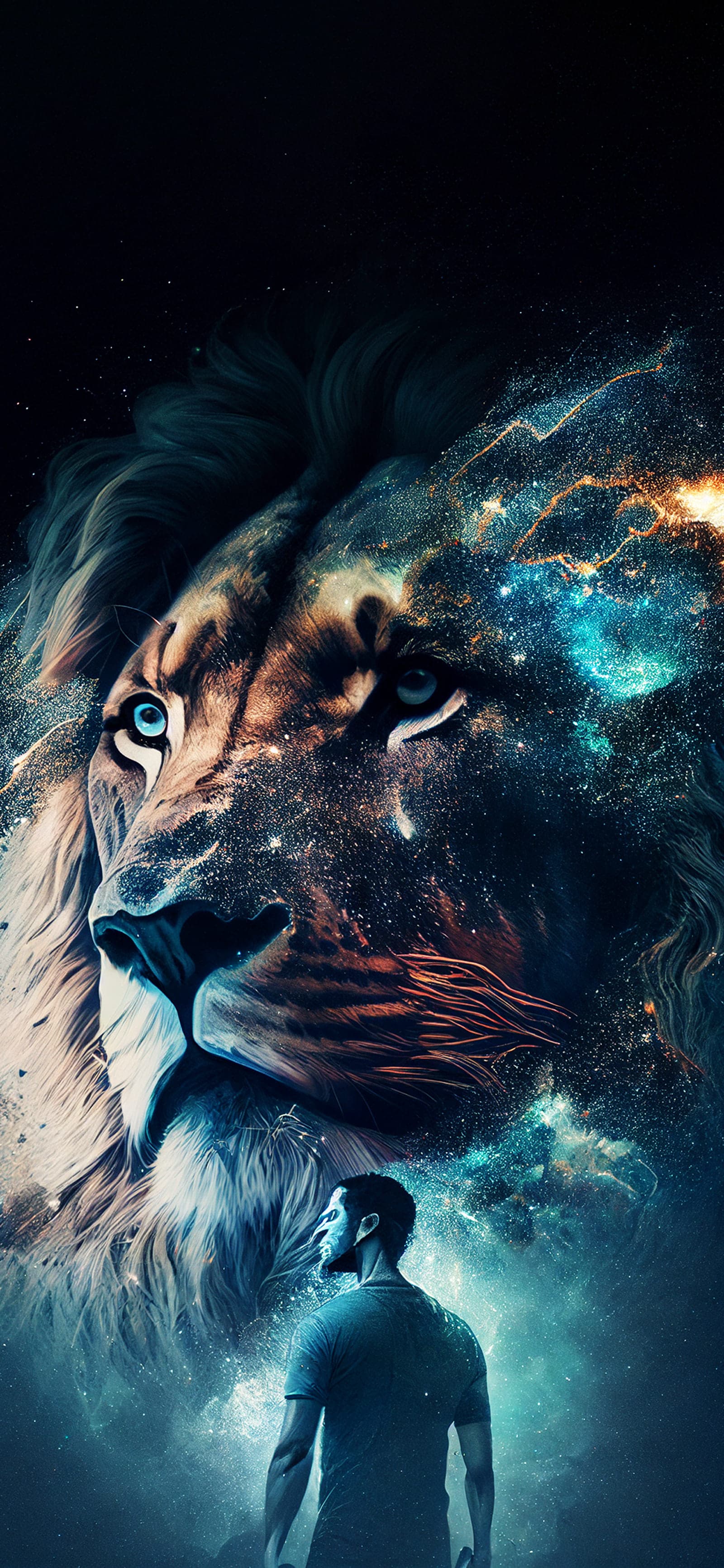 Cosmic Lion Man - Pro phone wallpaper