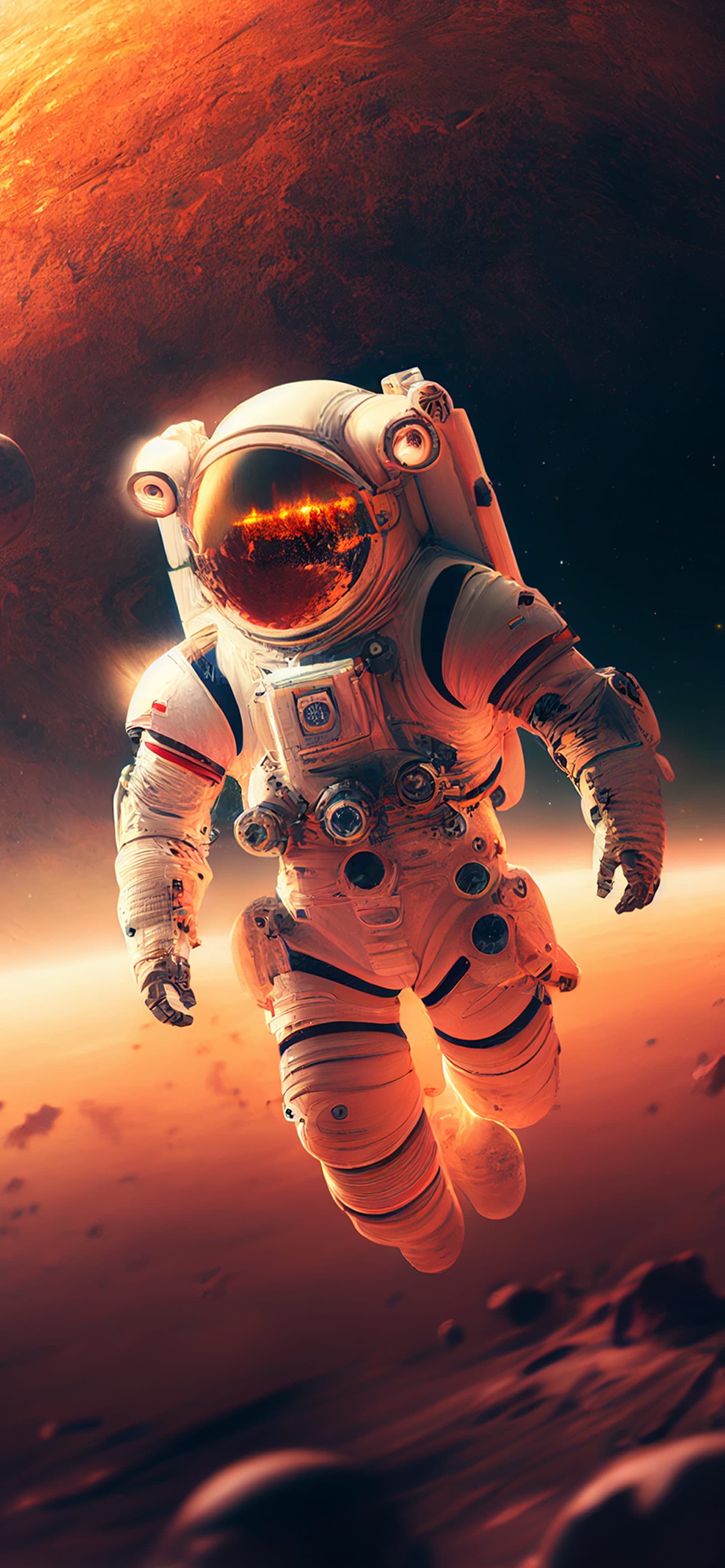 Astronaut Red Planet - Pro phone wallpaper