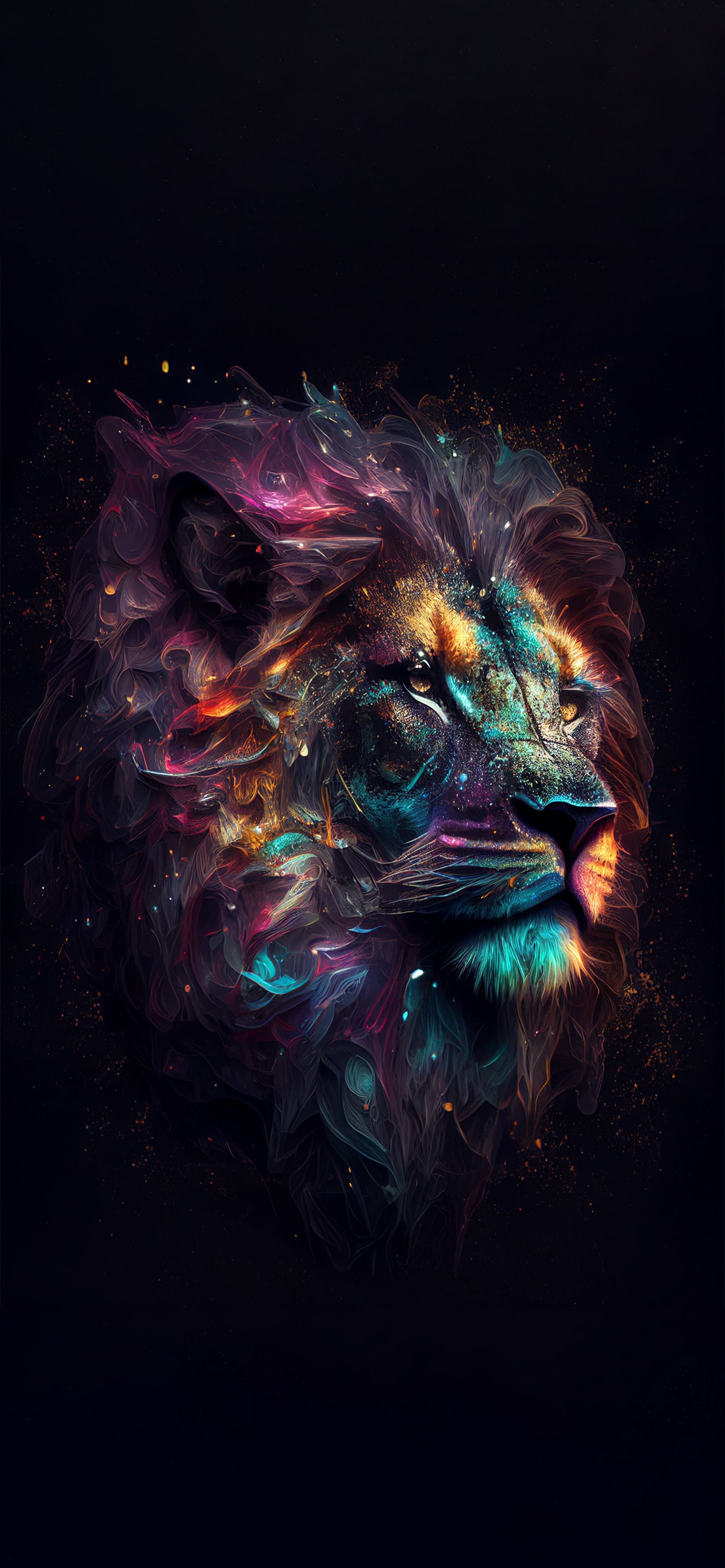 Nebula Lion Portrait - Pro phone wallpaper