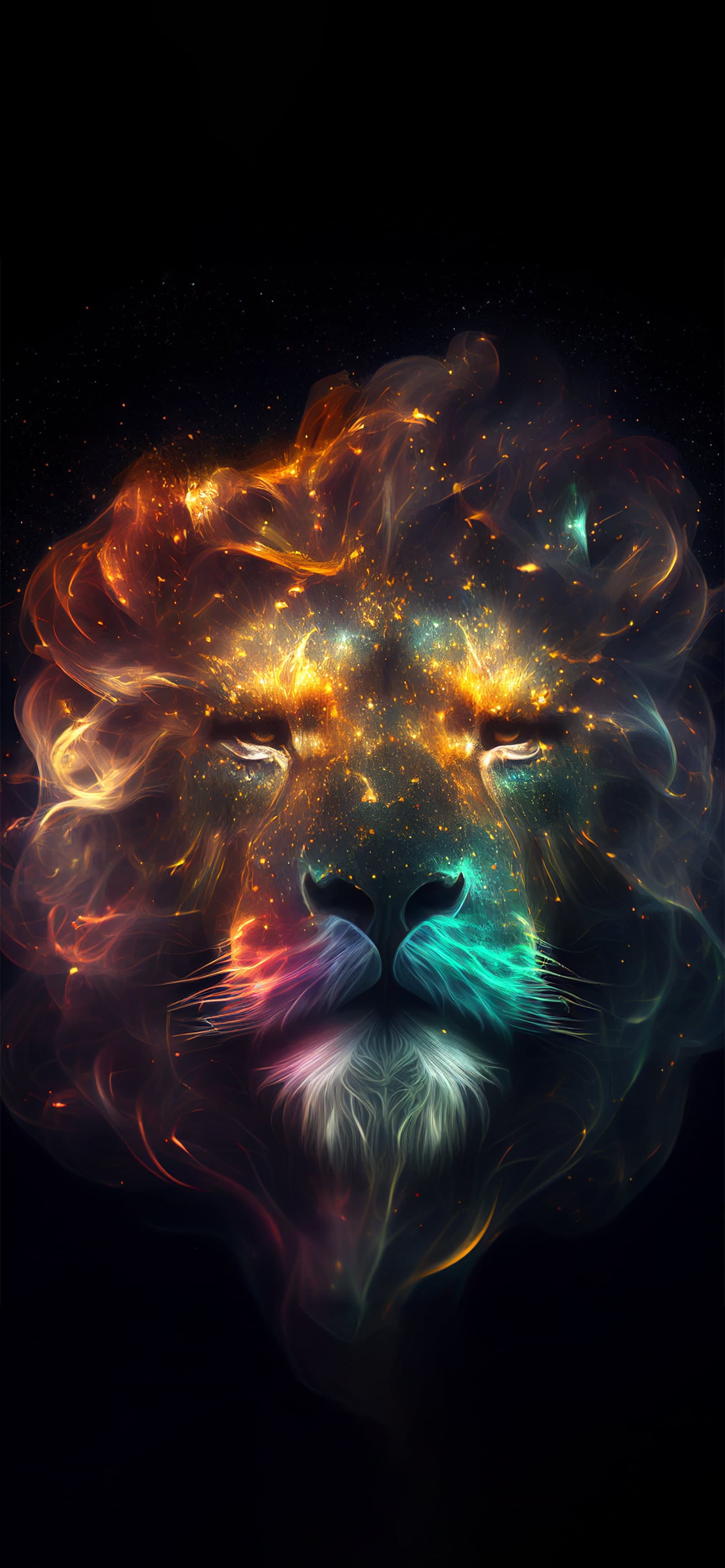 Nebula Lion Majesty - Pro phone wallpaper