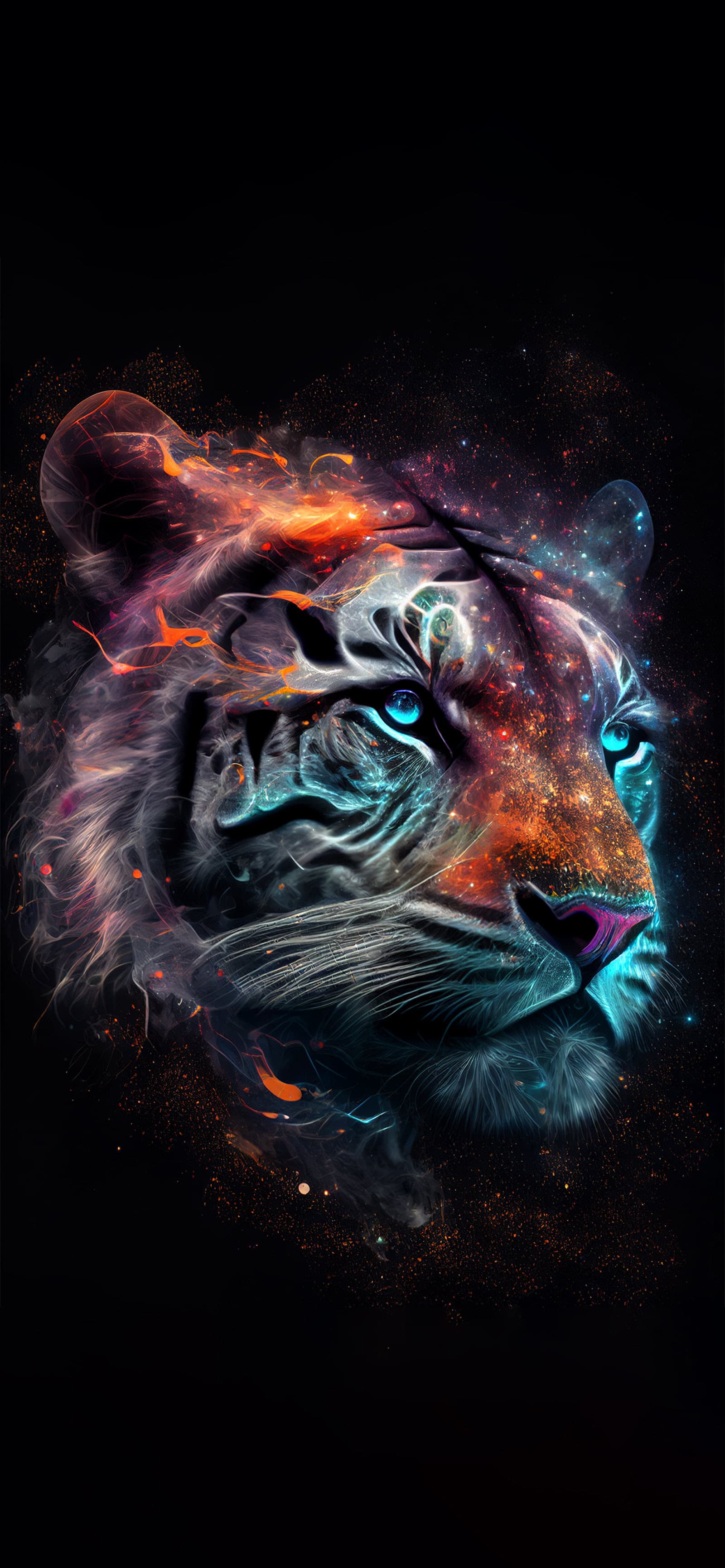 Cosmic Tiger Gaze - Pro phone wallpaper