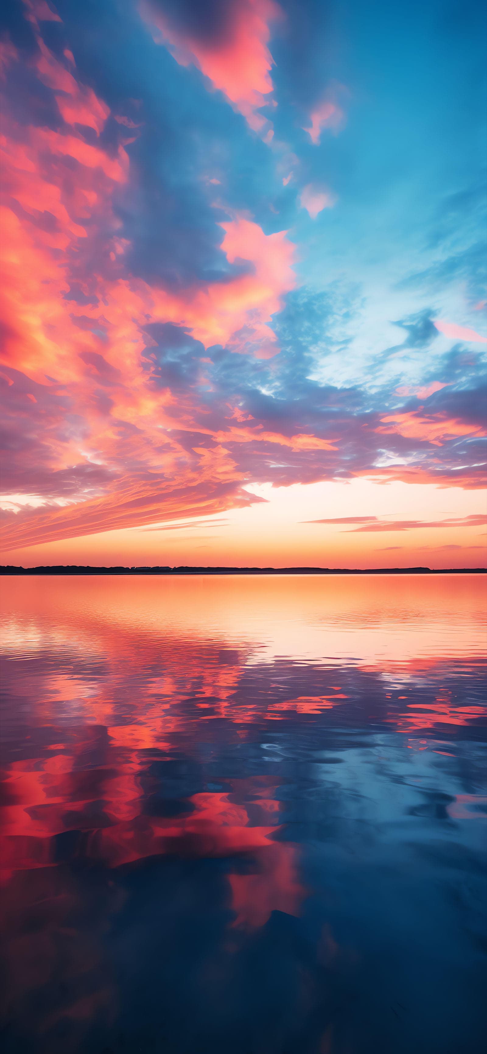 Reflective Sunset Serenity - Pro phone wallpaper