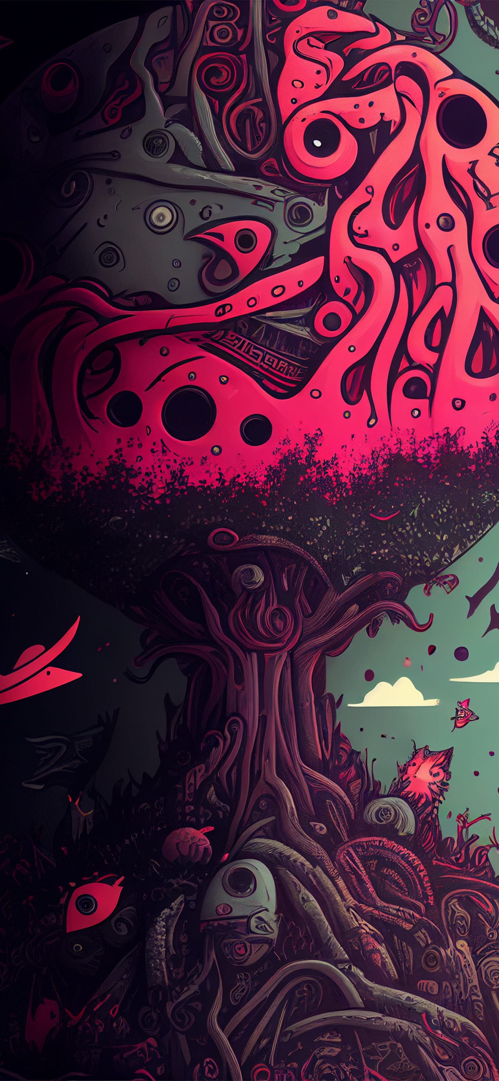 Surreal Tree Monster - Pro phone wallpaper