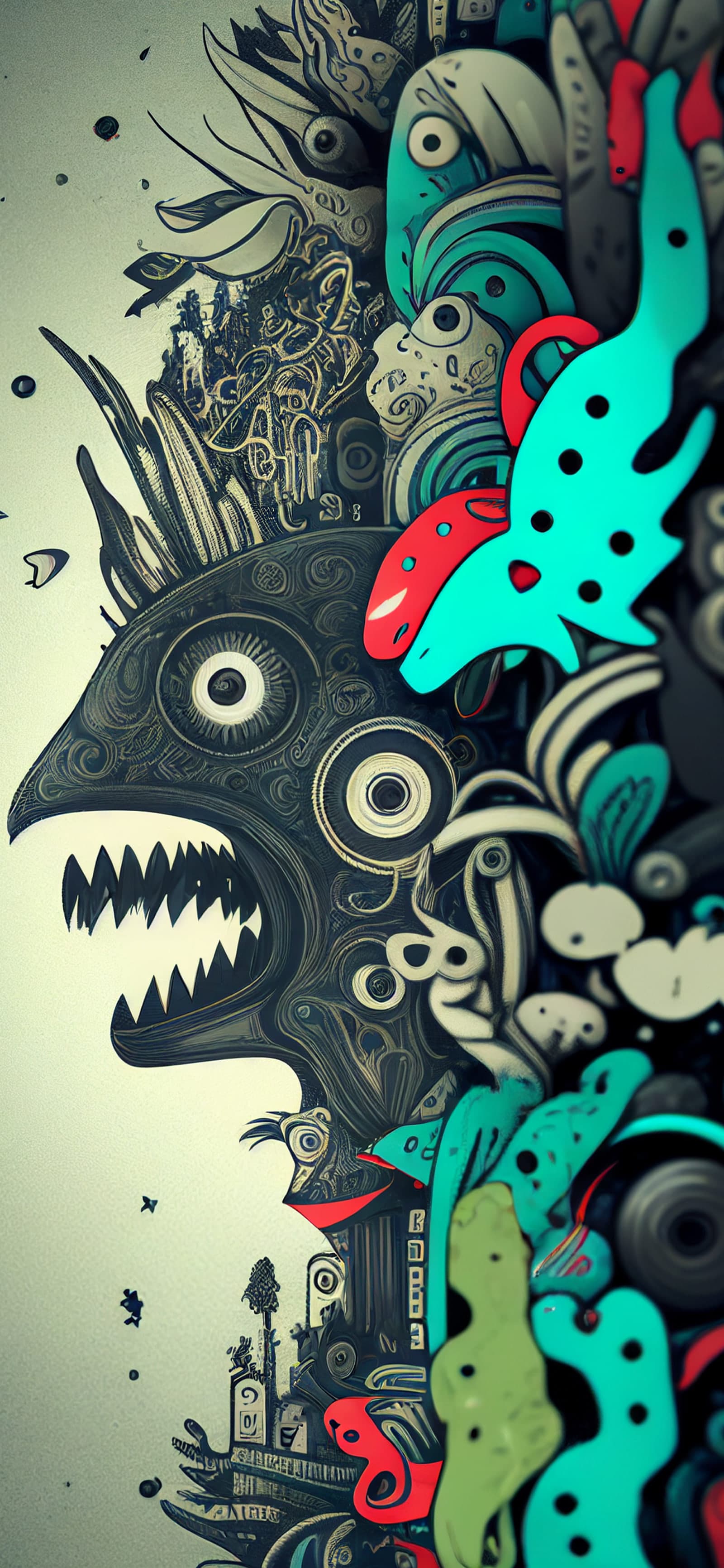 Abstract Fish Chaos - Pro phone wallpaper