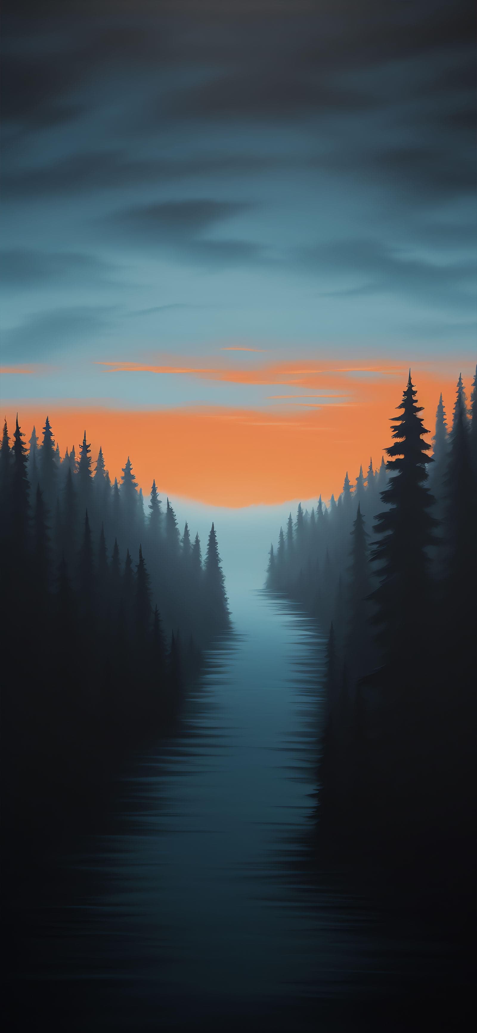Forest River Sunset - Pro phone wallpaper