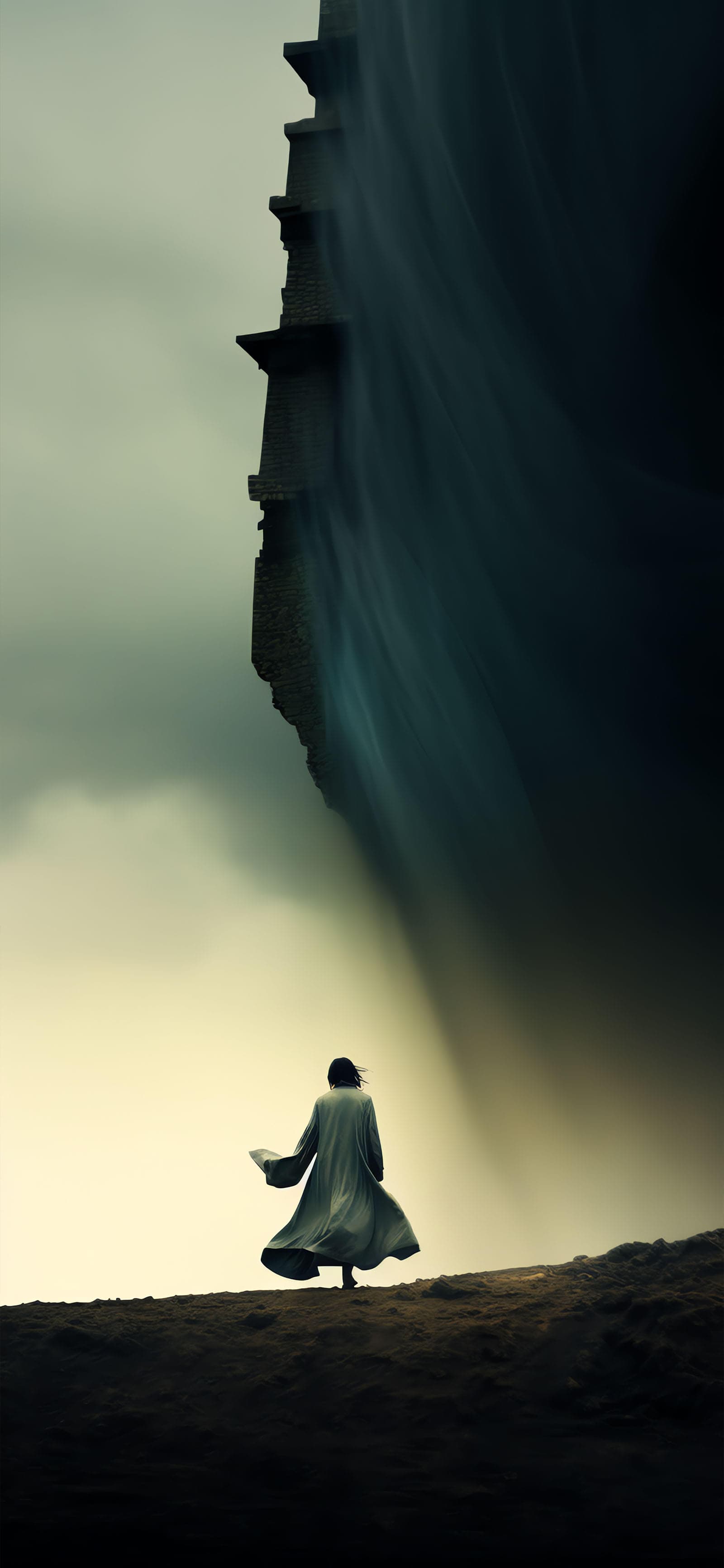 Lonely Cliffside Walk - Pro phone wallpaper