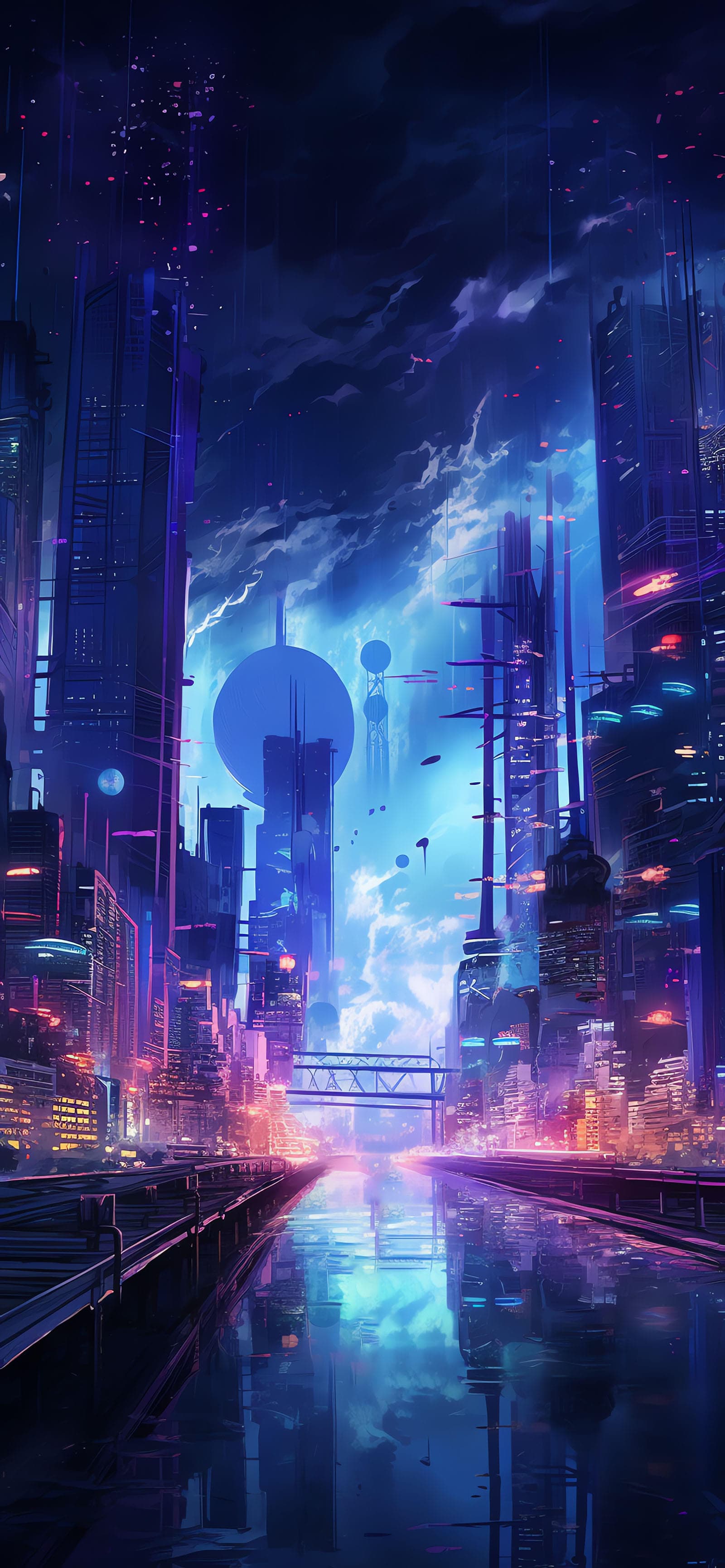 Cyberpunk Canal - Pro phone wallpaper