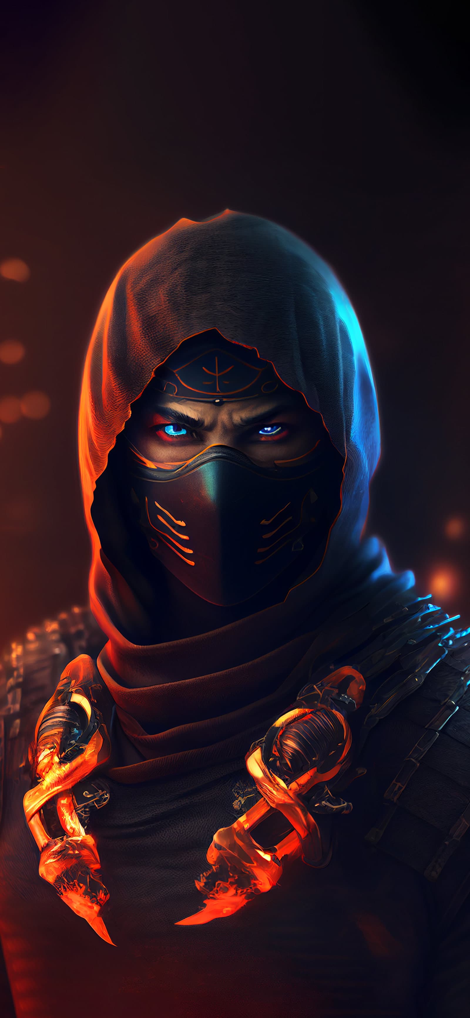 Cyberpunk Ninja Stare - Pro phone wallpaper