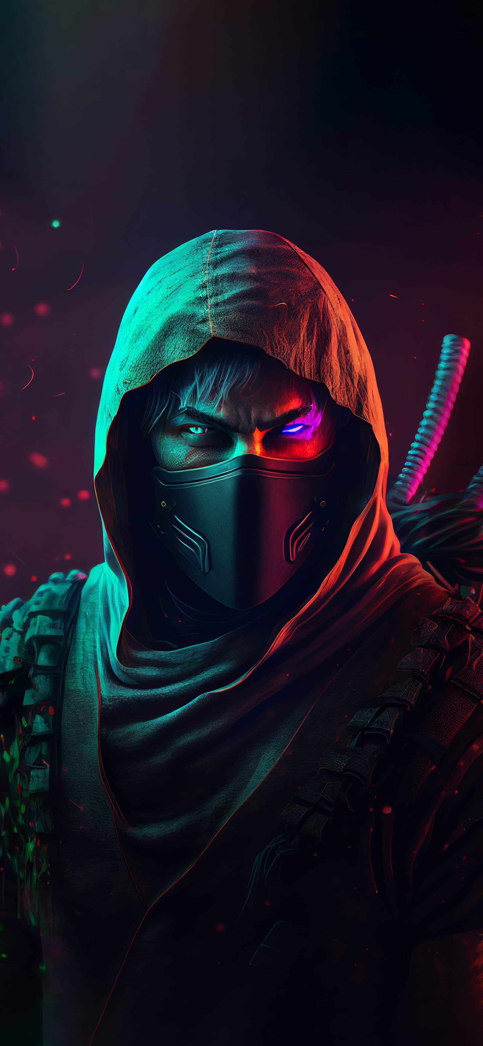 Cyberpunk Ninja Gaze - Pro phone wallpaper