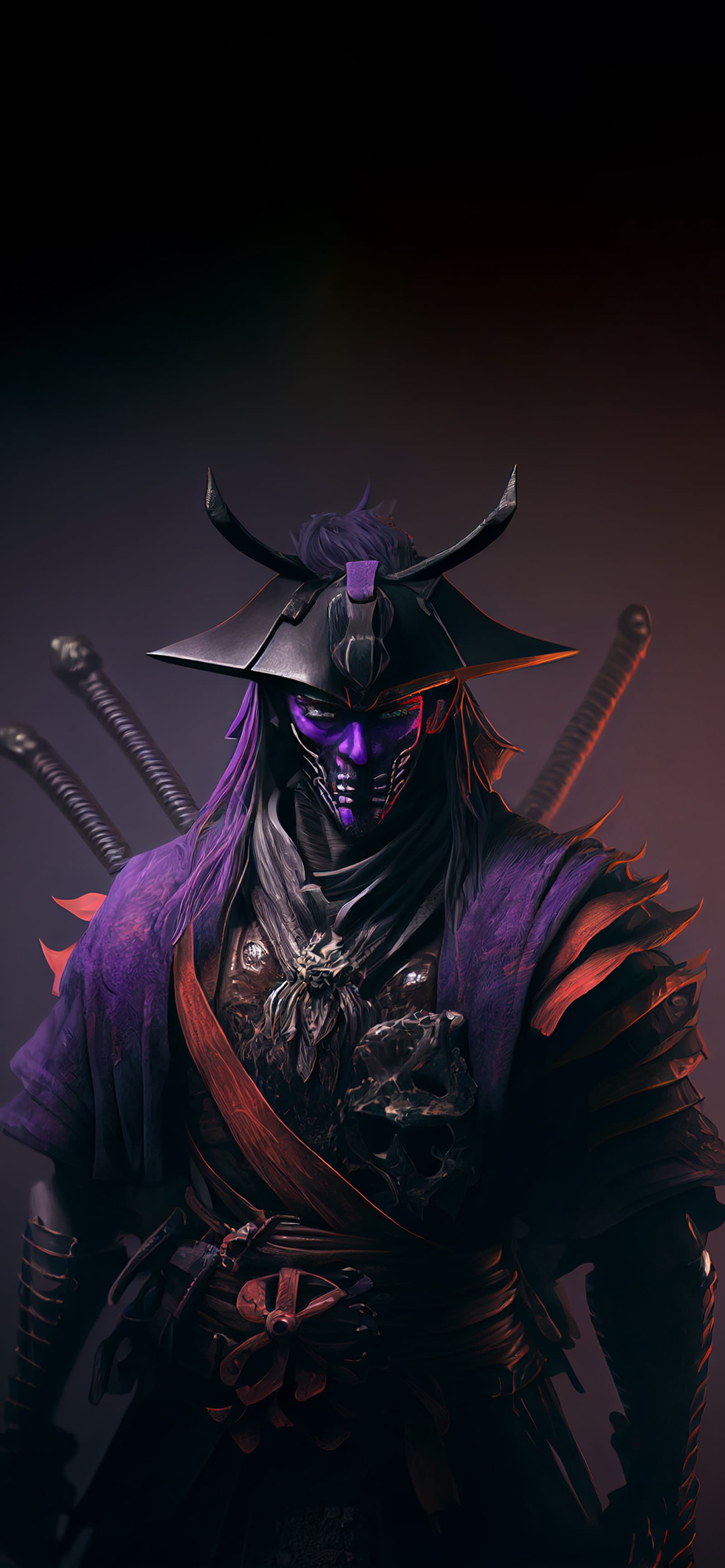 Purple Samurai Demon - Pro phone wallpaper