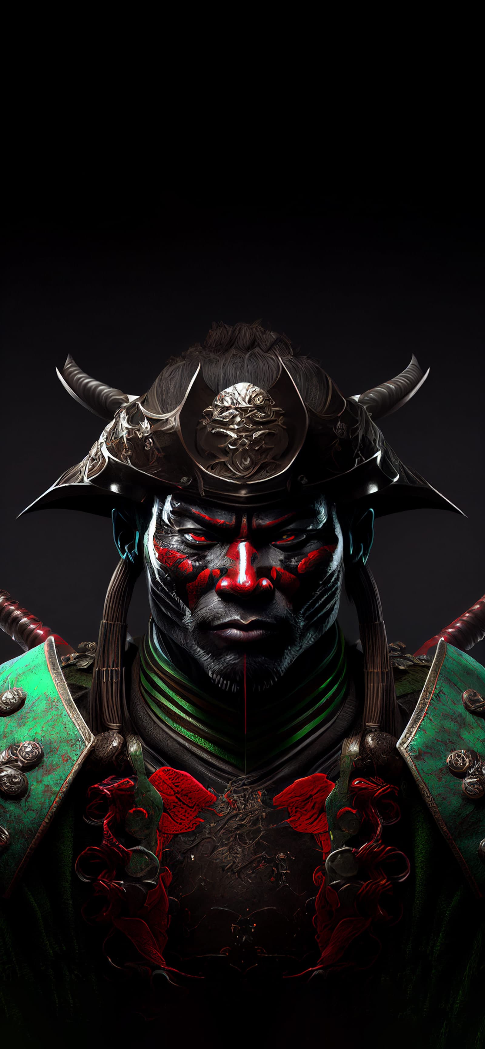 Samurai Demon Stare - Pro phone wallpaper