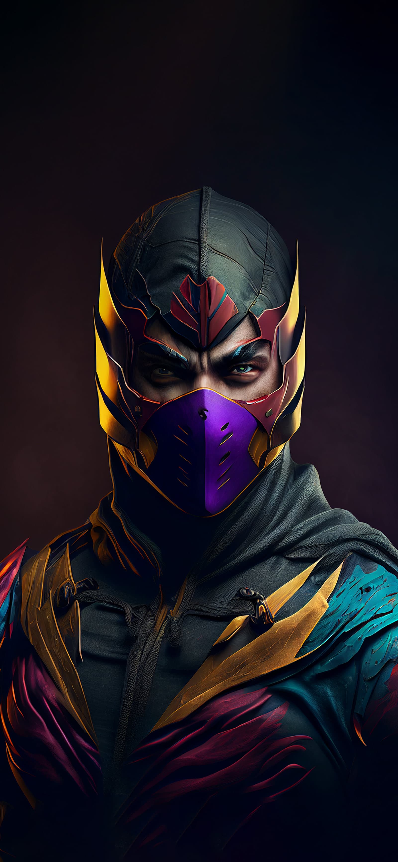 Colorful Masked Fighter - Pro phone wallpaper