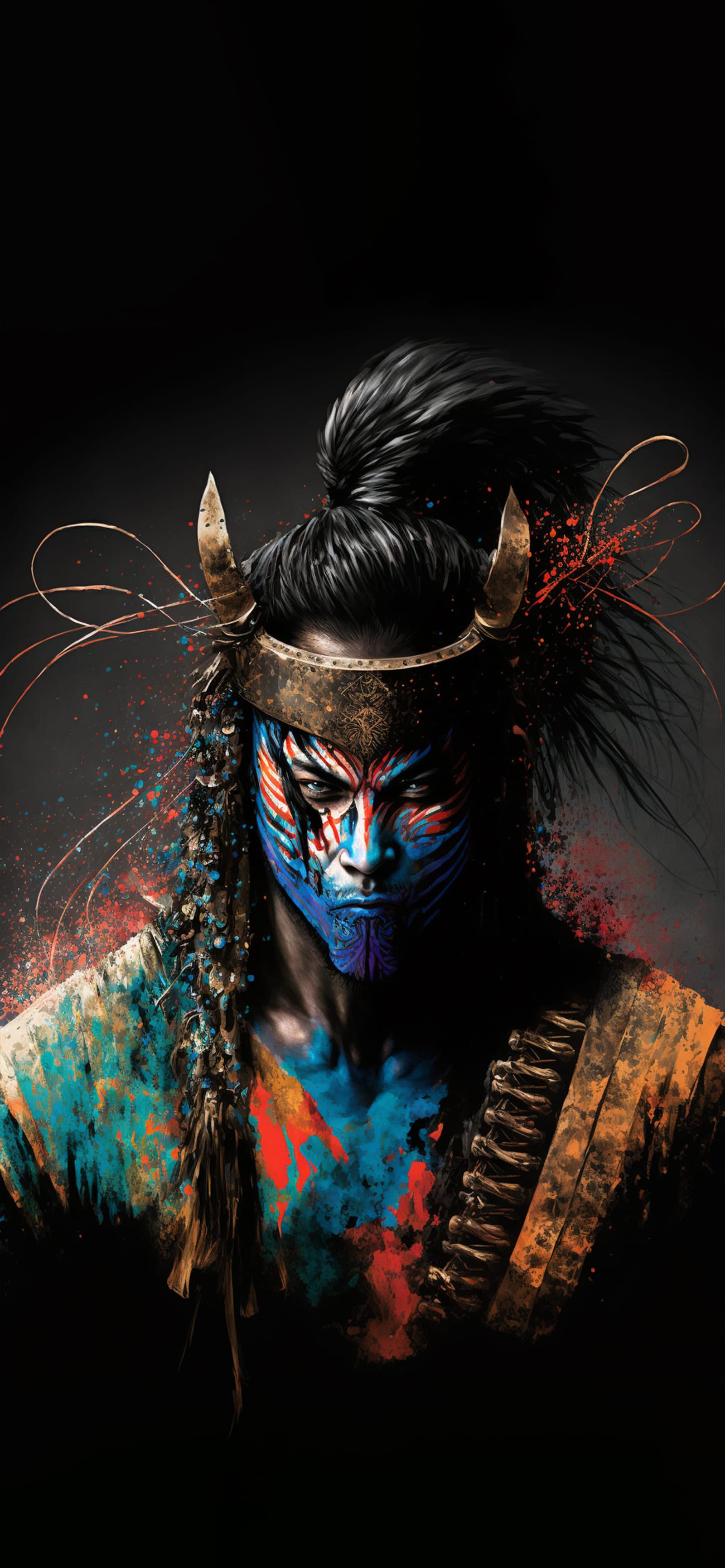 Tribal Painted Warrior - Pro phone wallpaper