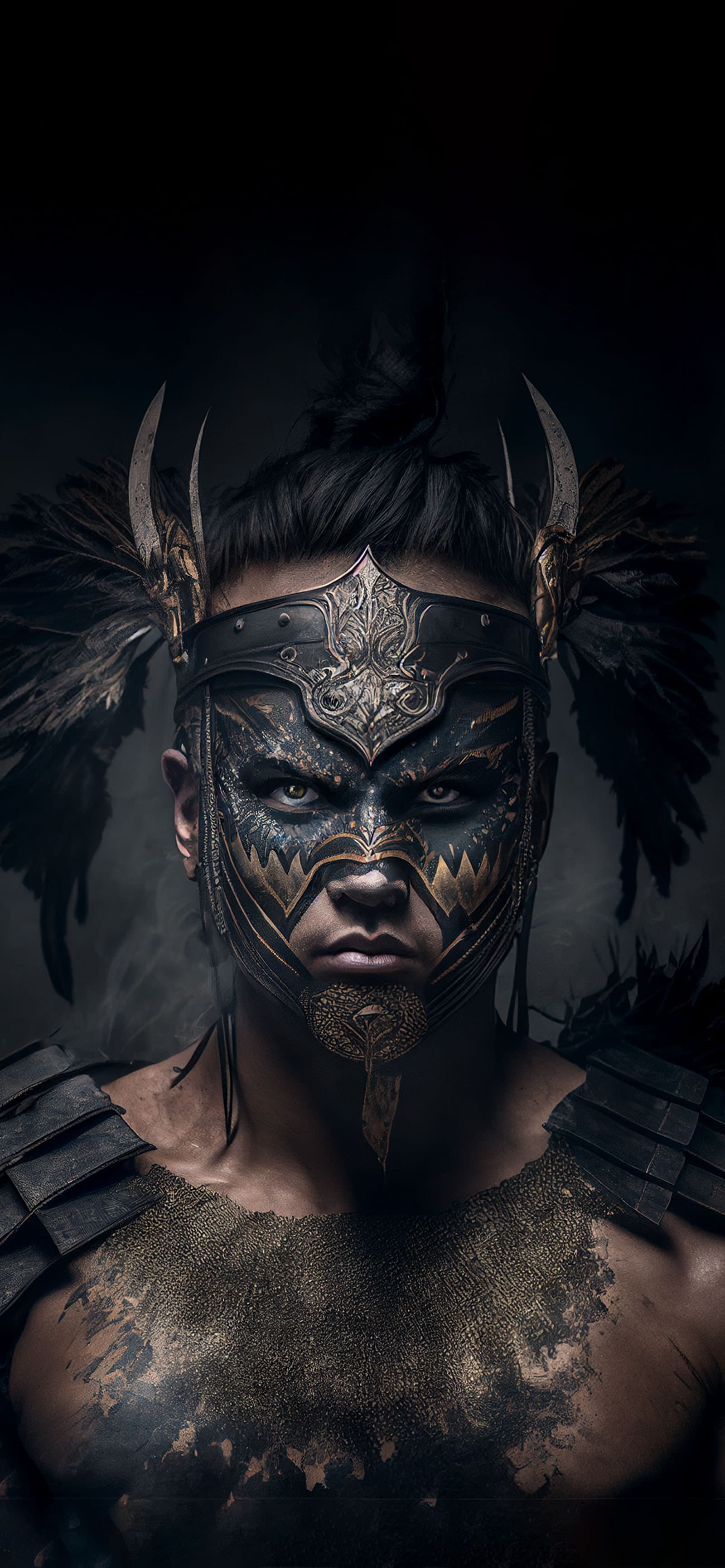 Tribal Masked Warrior - Pro phone wallpaper