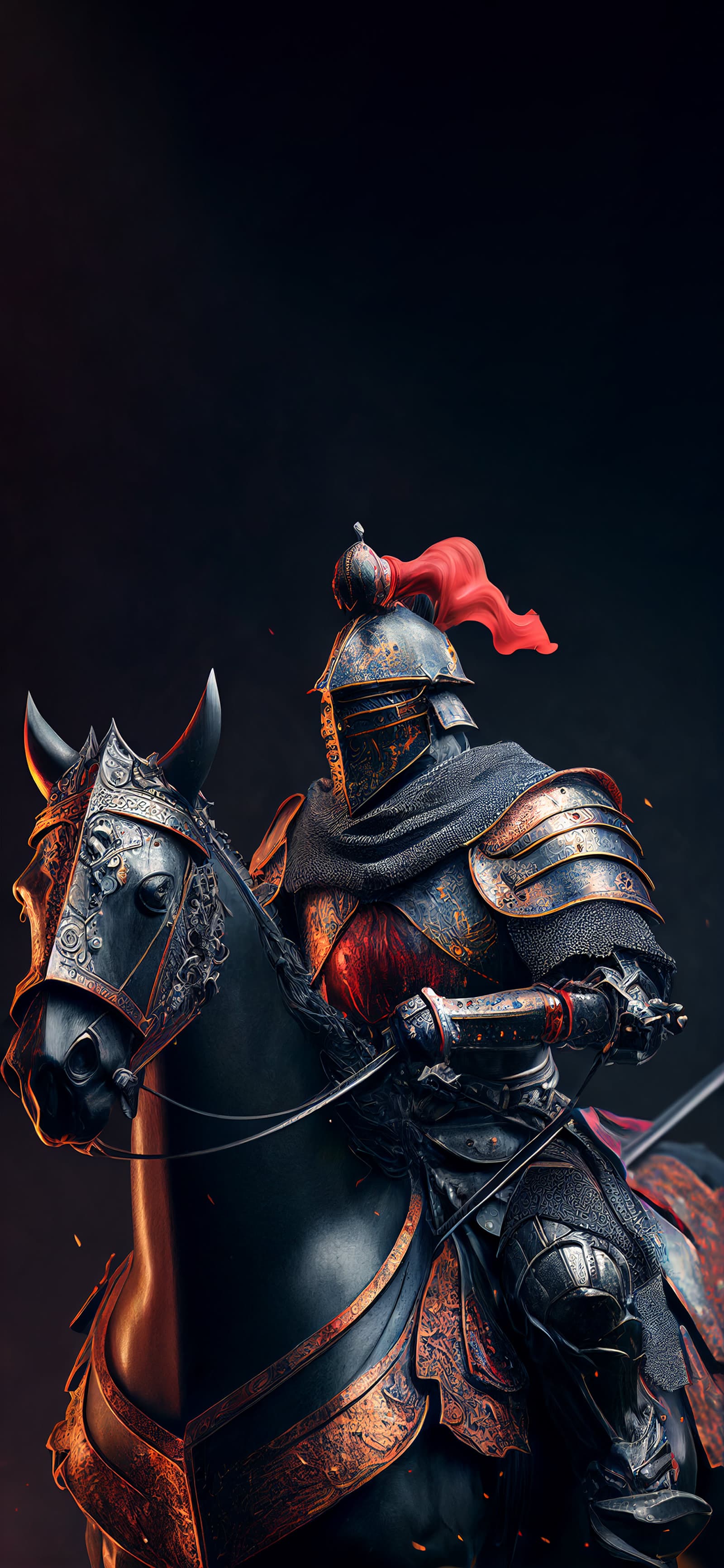 Mounted Ironclad Knight - Pro phone wallpaper