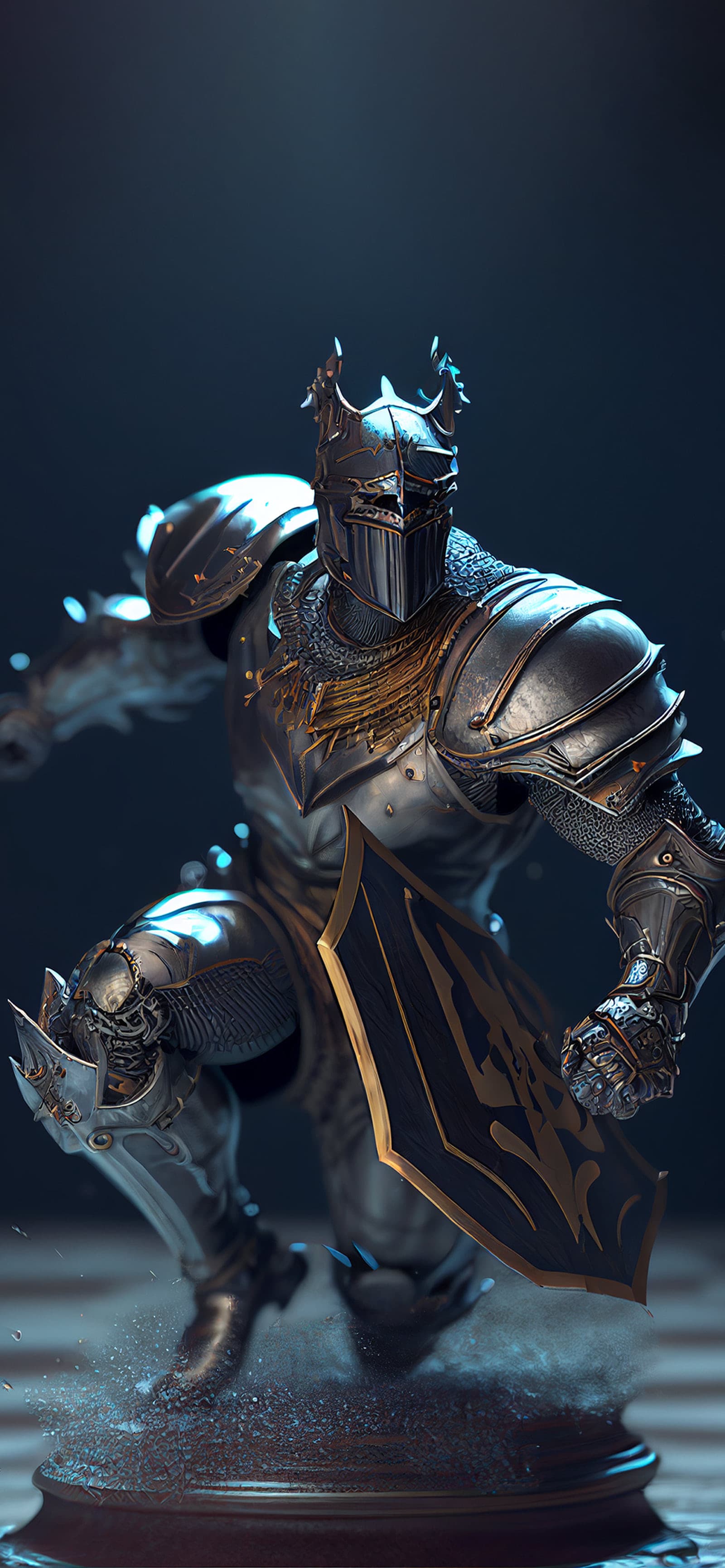 Armored Knight Stance - Pro phone wallpaper