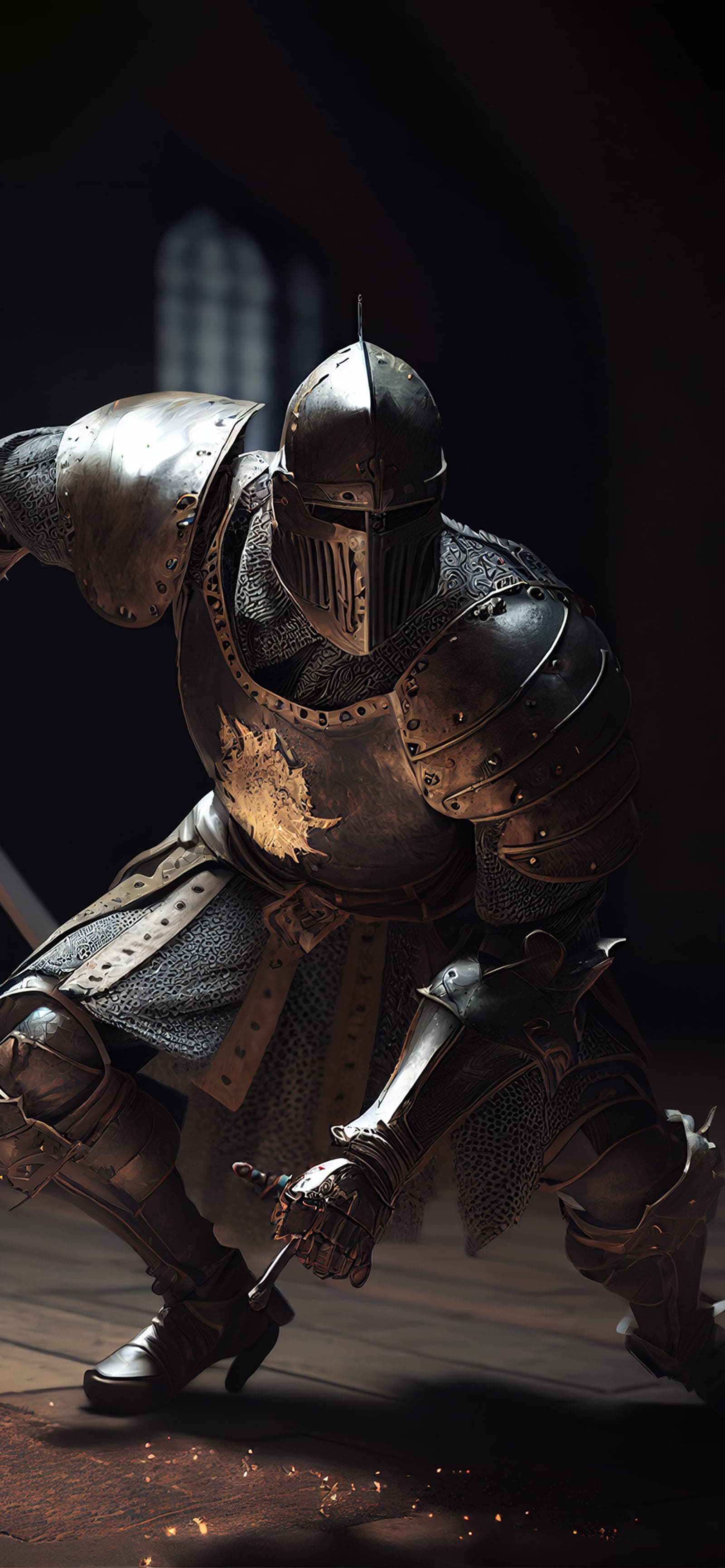 Medieval Knight Duel - Pro phone wallpaper